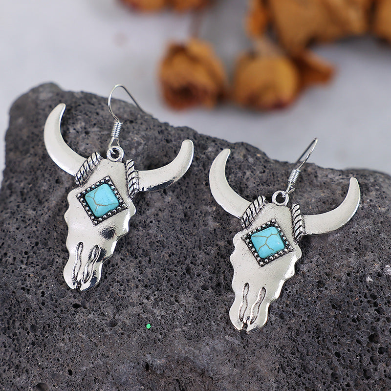 Bullhead Turquoise Alloy Earrings