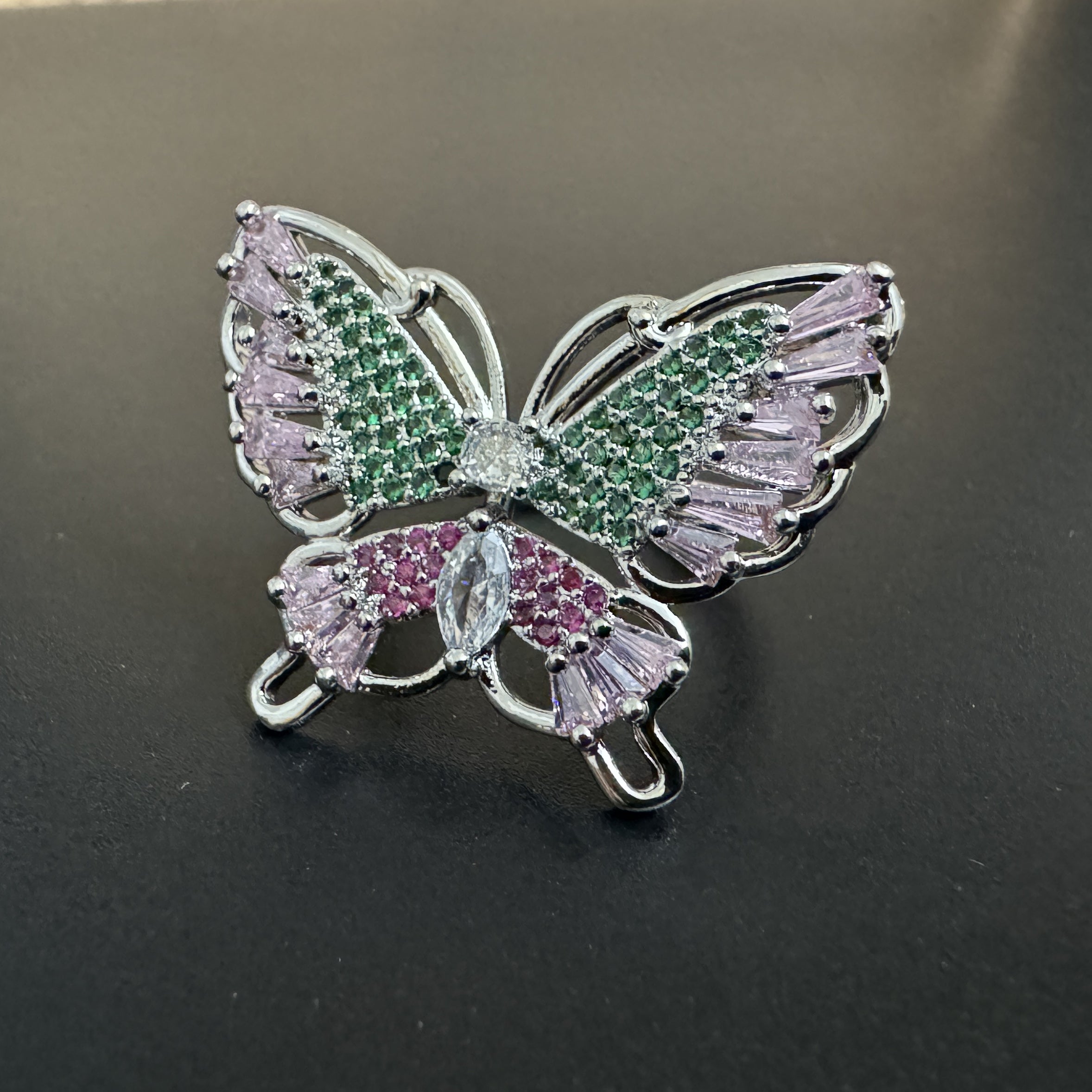 Pastel Colorful Butterfly Cubic Zirconia Rings - gold - Bexa Boutique