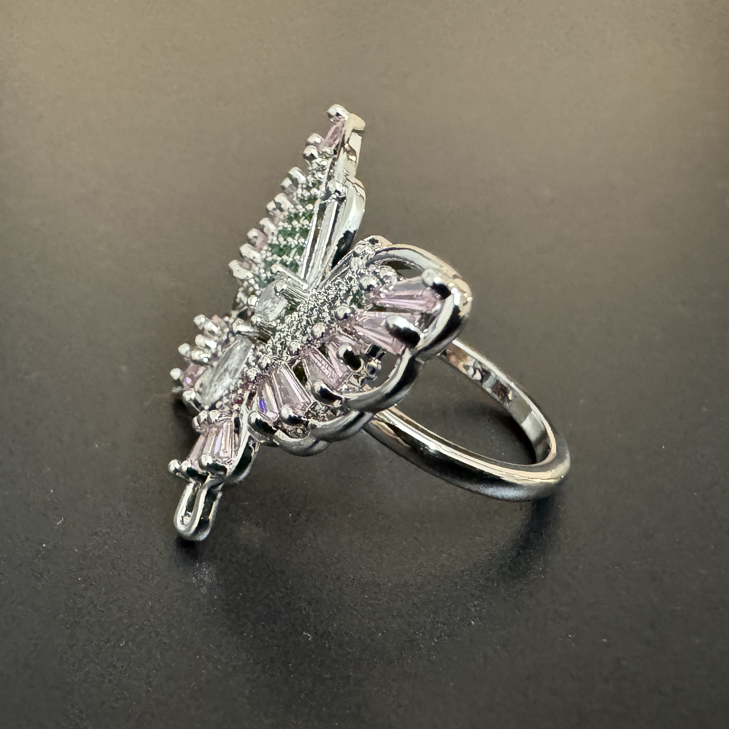 Pastel Colorful Butterfly Cubic Zirconia Rings - gold - Bexa Boutique