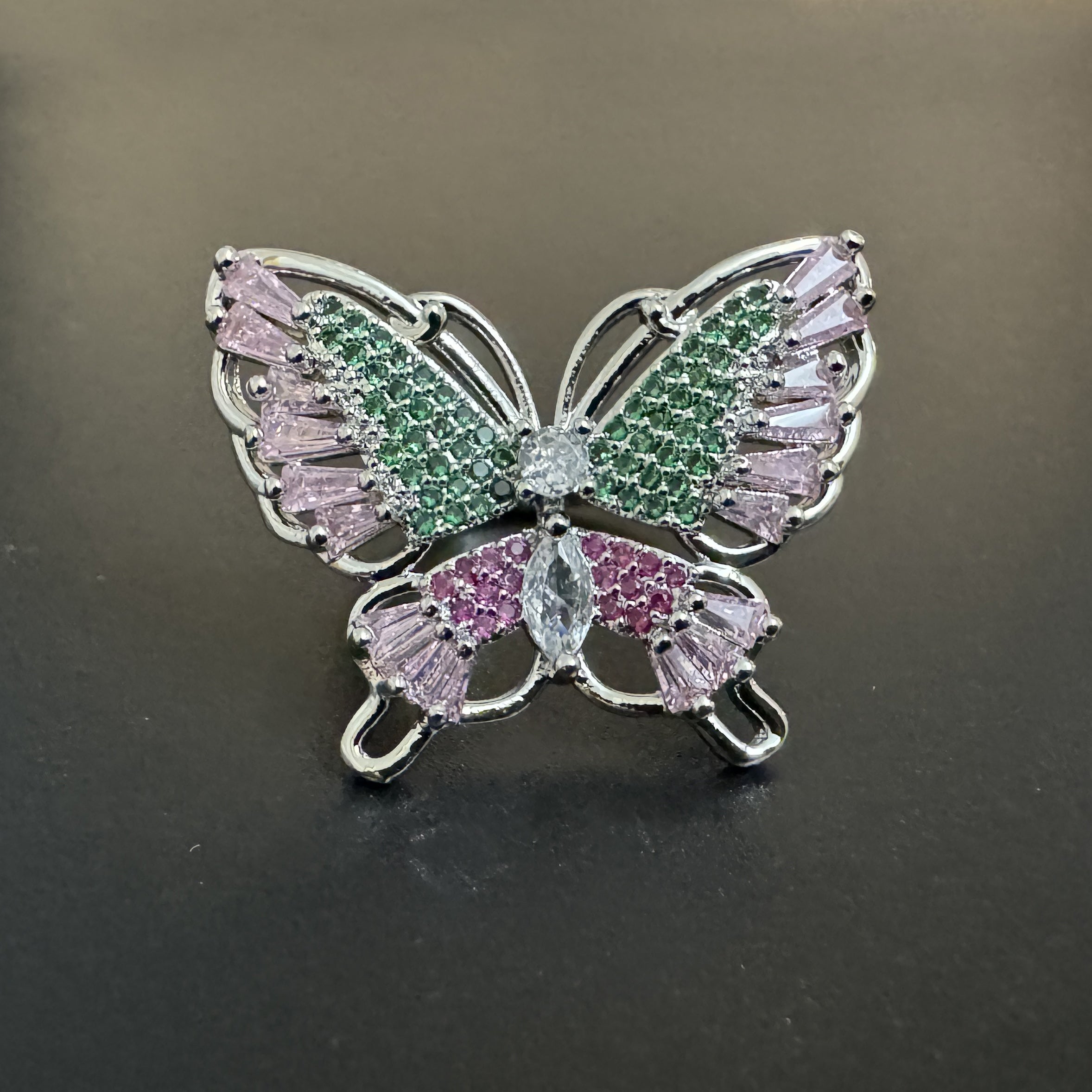 Pastel Colorful Butterfly Cubic Zirconia Rings - gold - Bexa Boutique