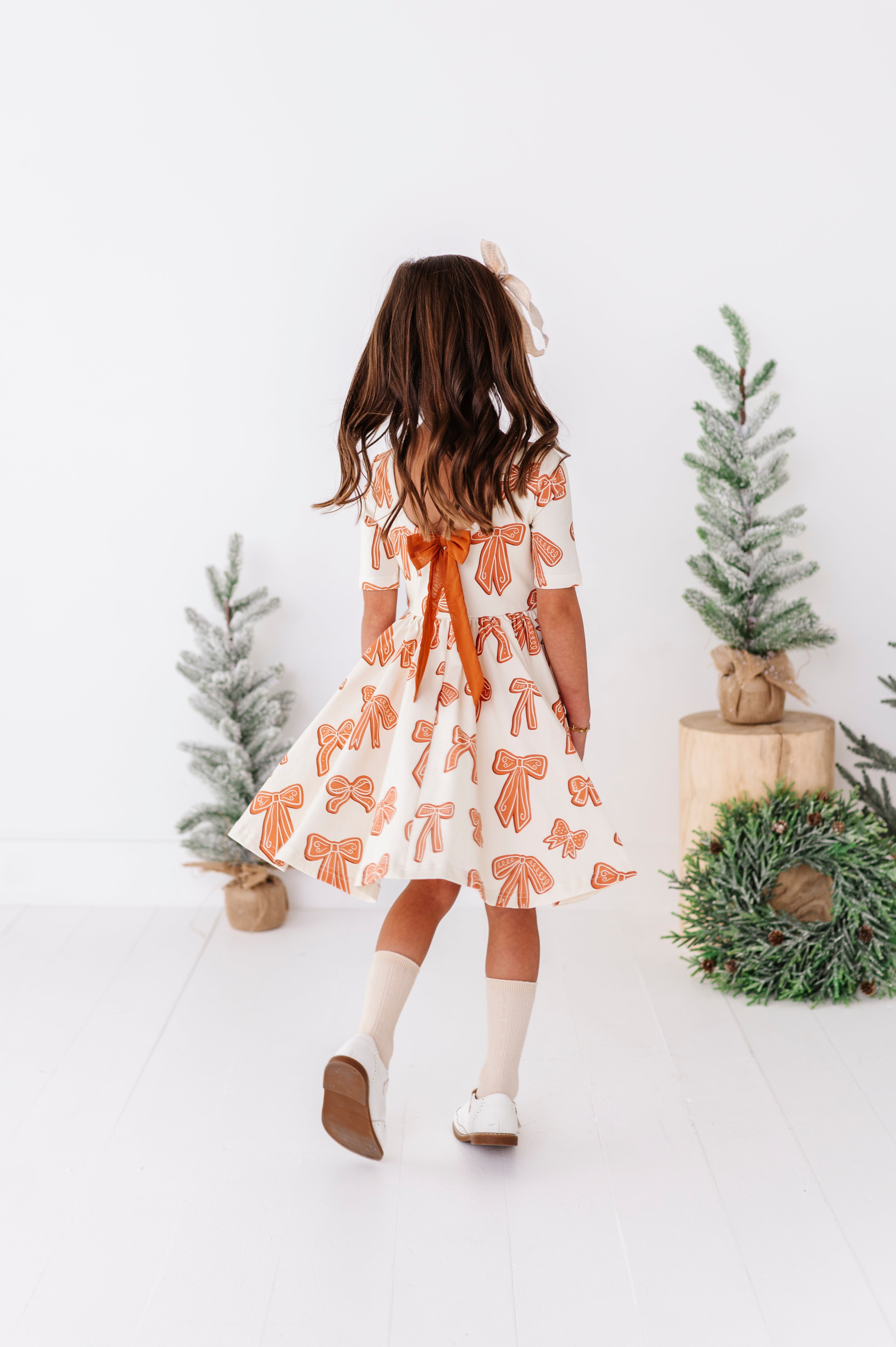 Gingerbread Bow Dress | Scoop Back Dress