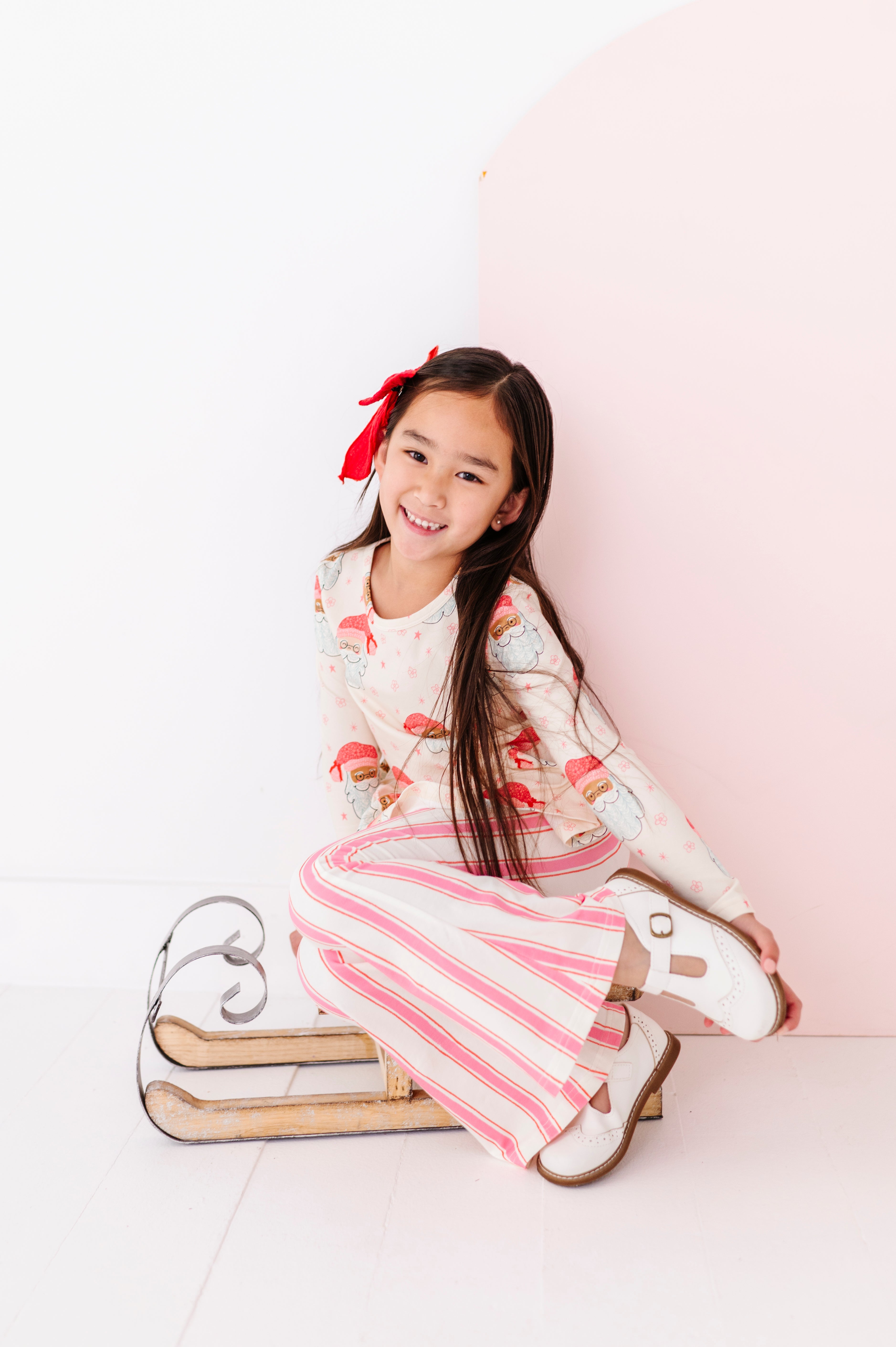 Pink Santas Top | PEPLUM