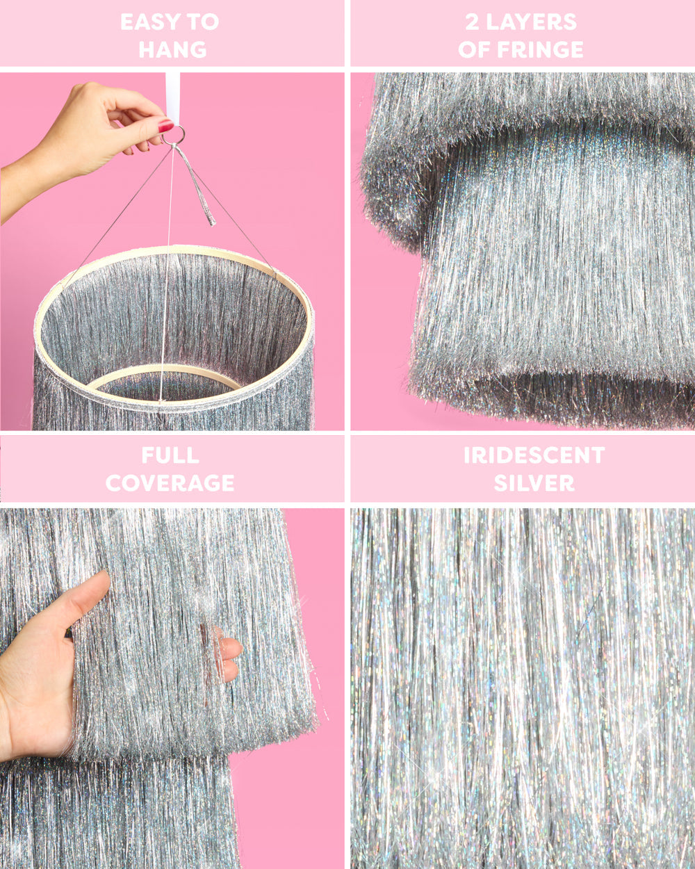 Shimmer Chandelier - iridescent foil chandelier - Bexa Boutique