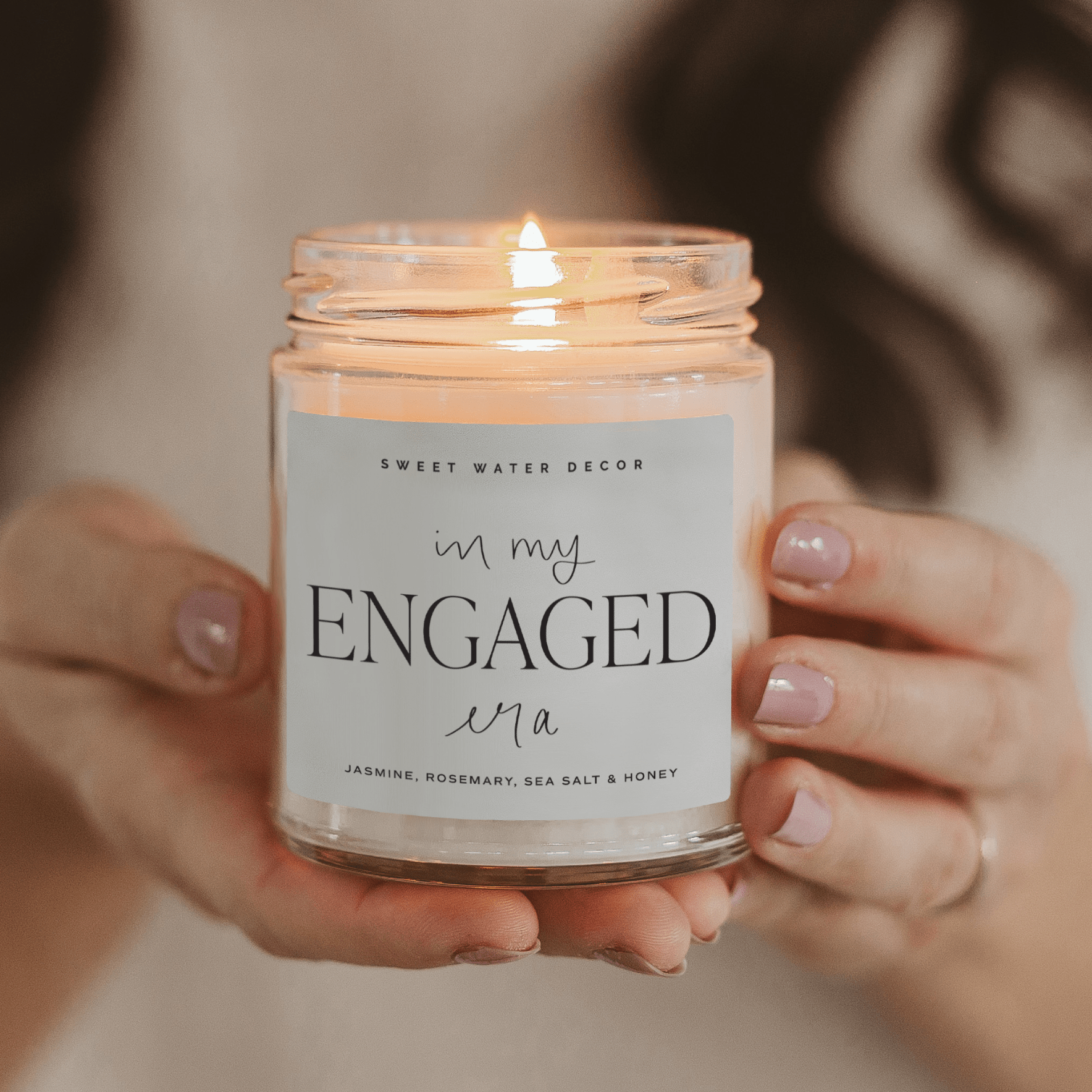 In My Engaged Era Soy Candle - Clear Jar - 9 oz (Wildflowers and Salt)