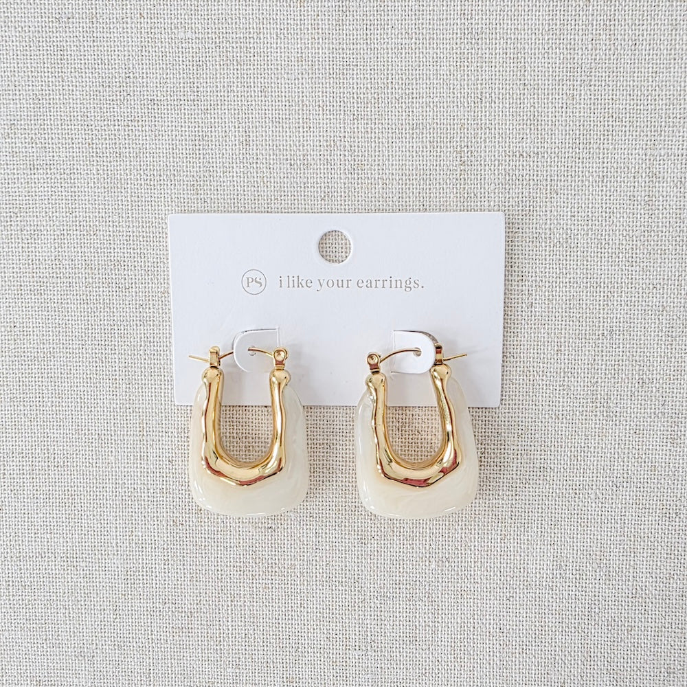 Cha-Cha Resin Hoop Earrings - WATERPROOF