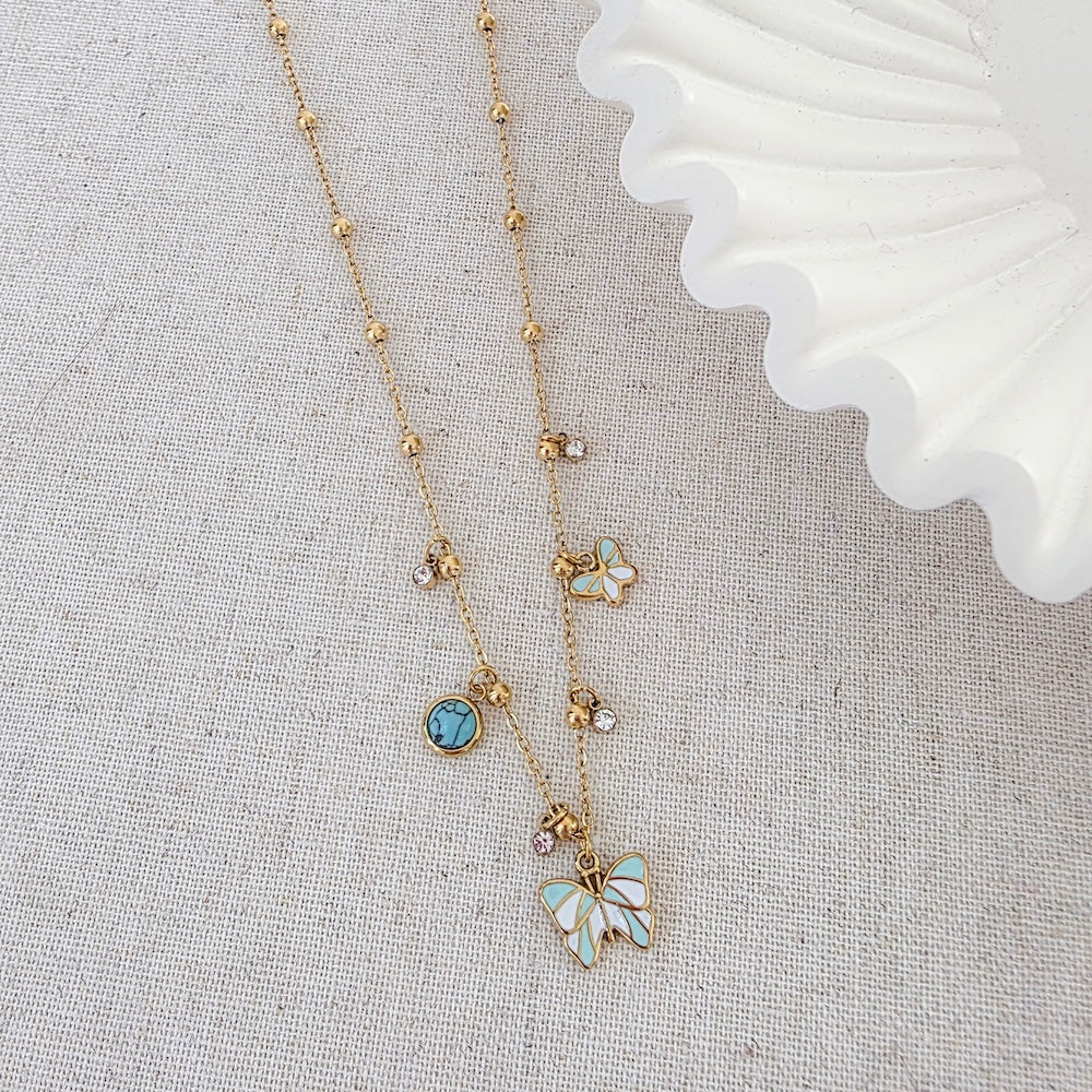Charmed with Butterflies Necklace - WATERPROOF - Gold - Bexa Boutique