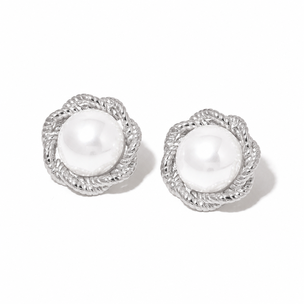 Pearl Button Earrings - WATERPROOF