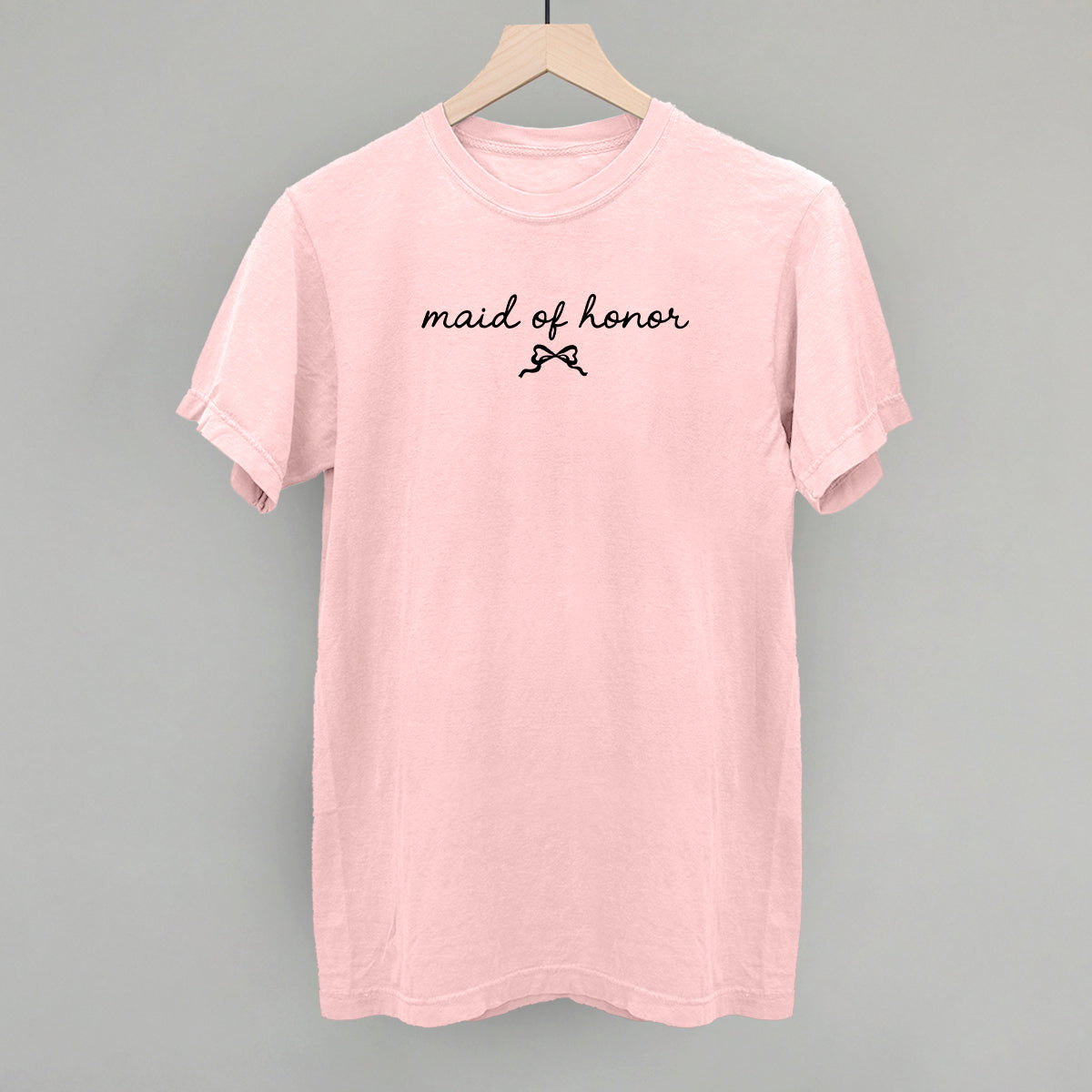 Maid Of Honor Bow + Script - Comfort Colors Tee, Blossom - Bexa Boutique