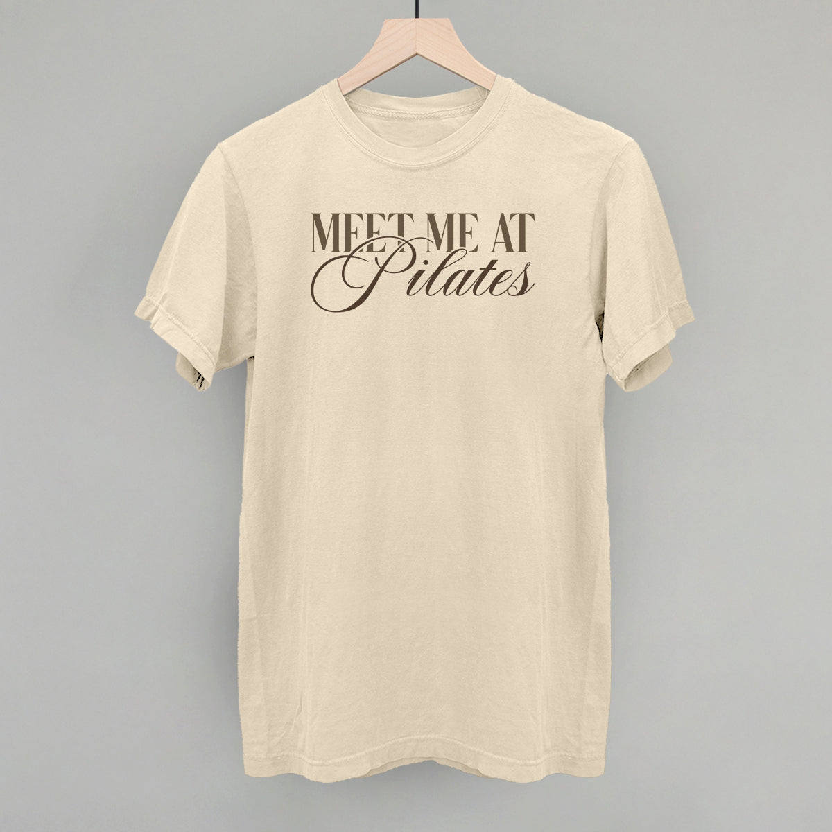 Meet Me At Pilates - Oversized Boxy Crew, Bone - Bexa Boutique