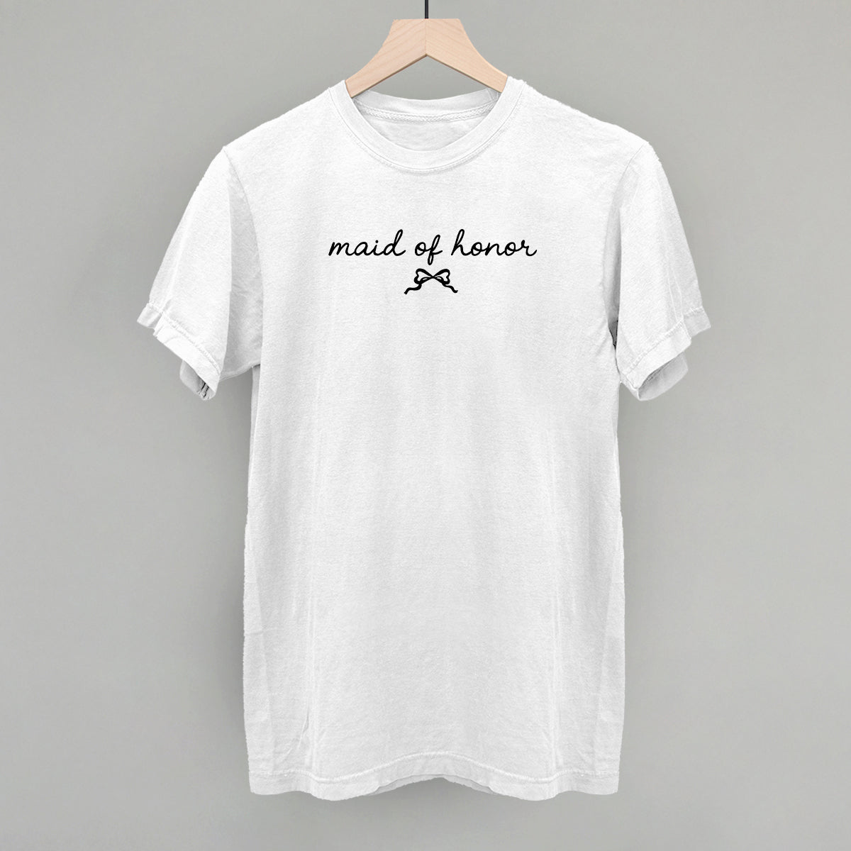 Maid Of Honor Bow + Script - Comfort Colors Tee, Blossom - Bexa Boutique
