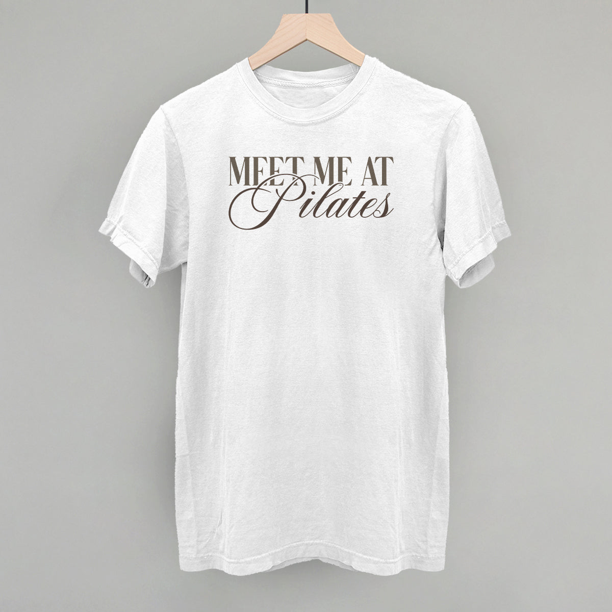 Meet Me At Pilates - Oversized Boxy Crew, Bone - Bexa Boutique