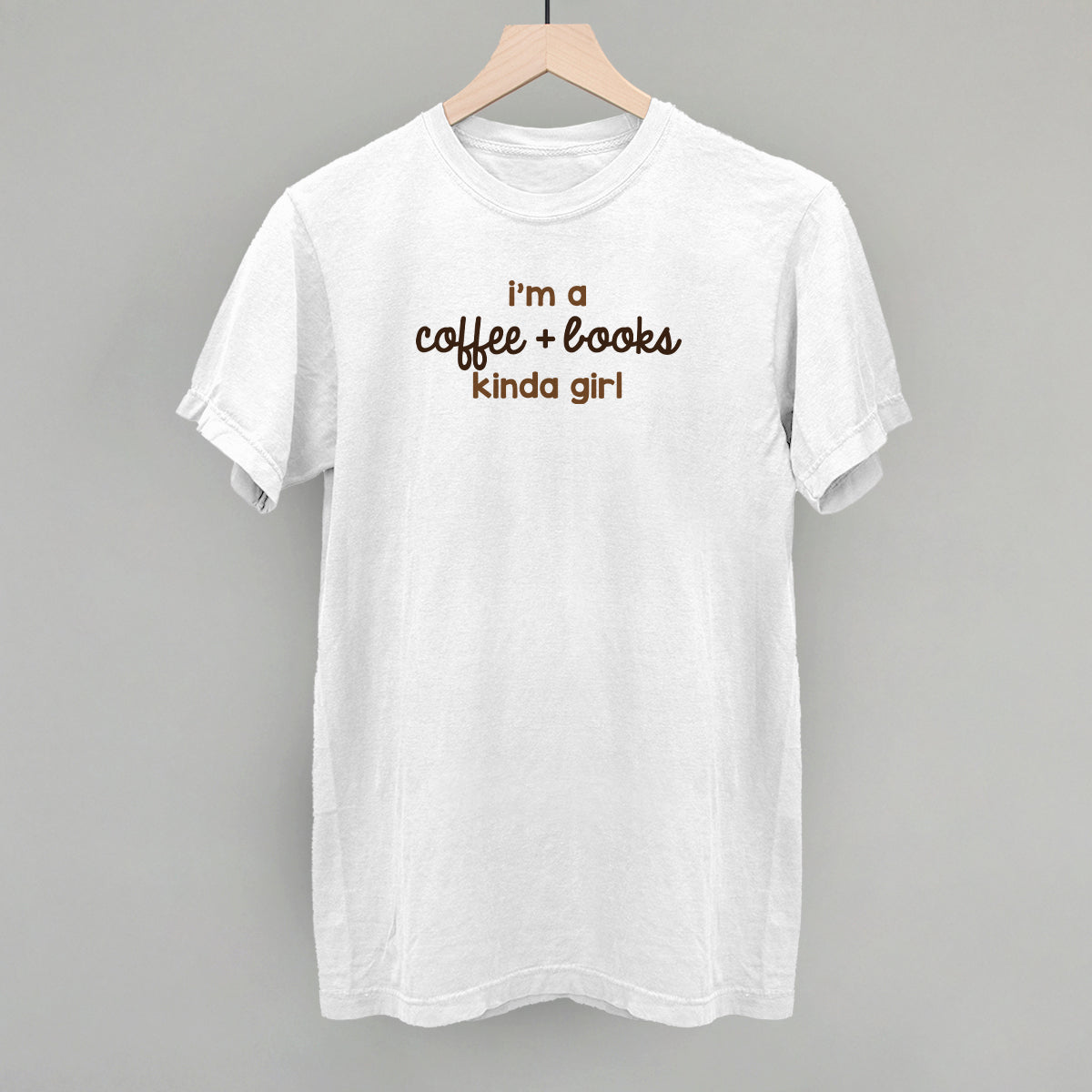 I'm A Coffee + Books Kinda Girl - Oversized Boxy Crew, Bone - Bexa Boutique