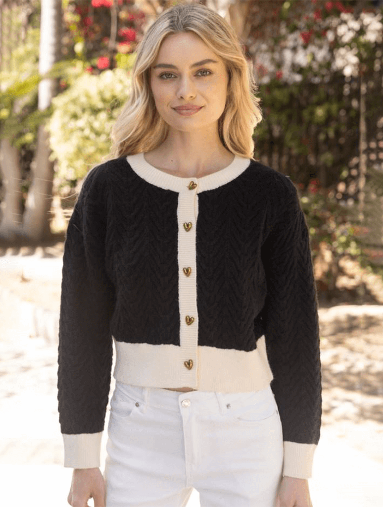 Heart Button Cardigan Sweater