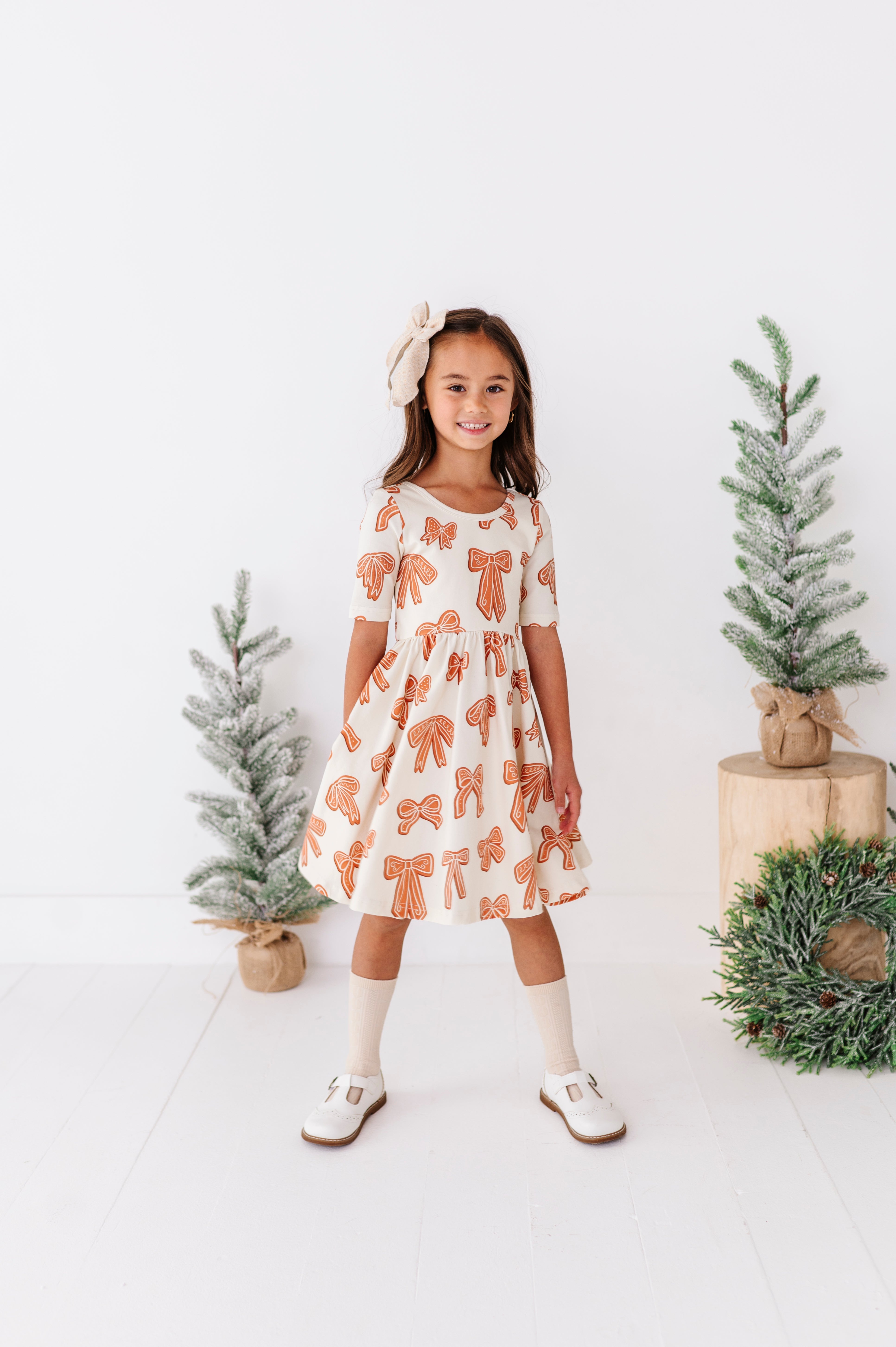 Gingerbread Bow Dress | Scoop Back Dress