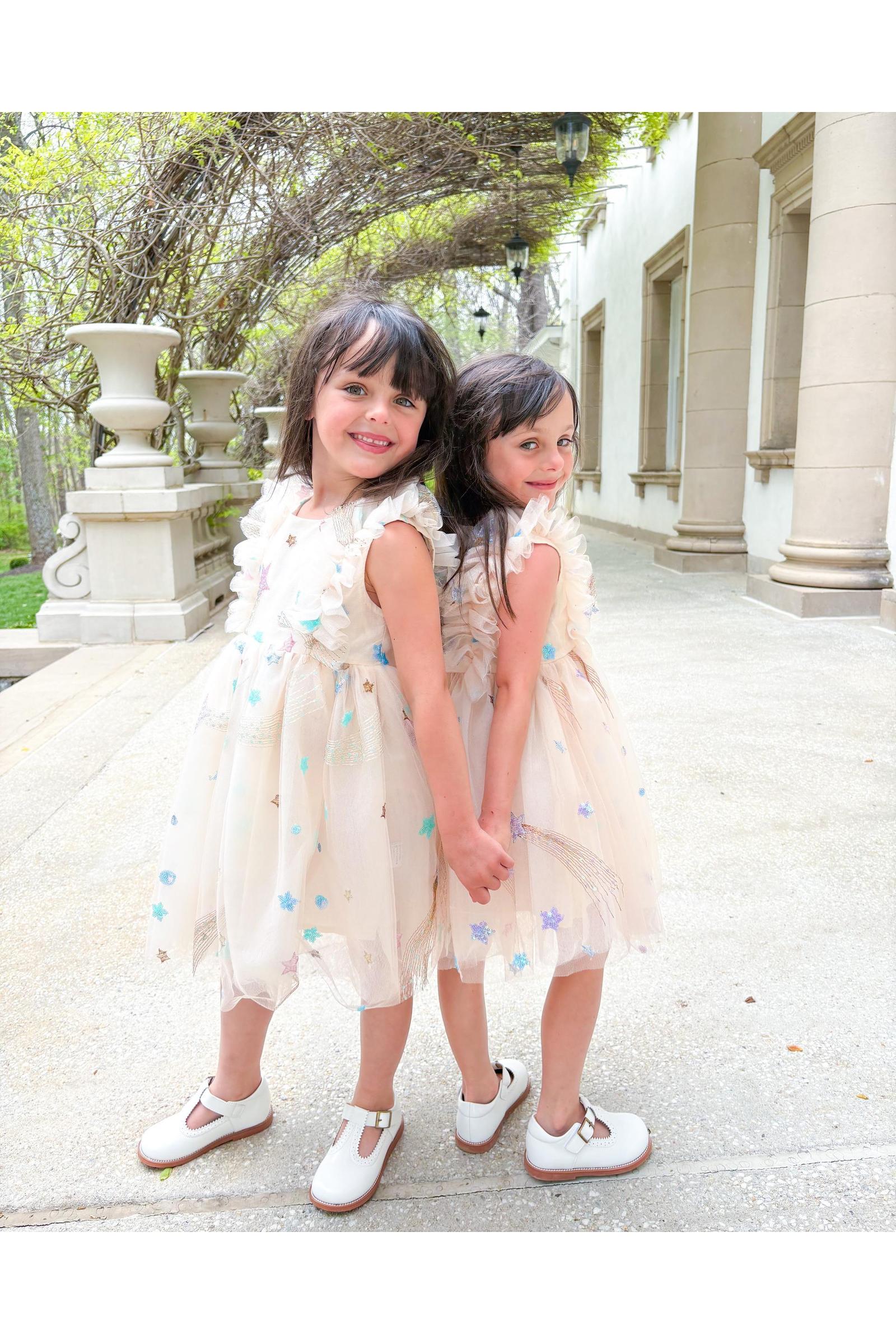 Cream Tulle Star Dress