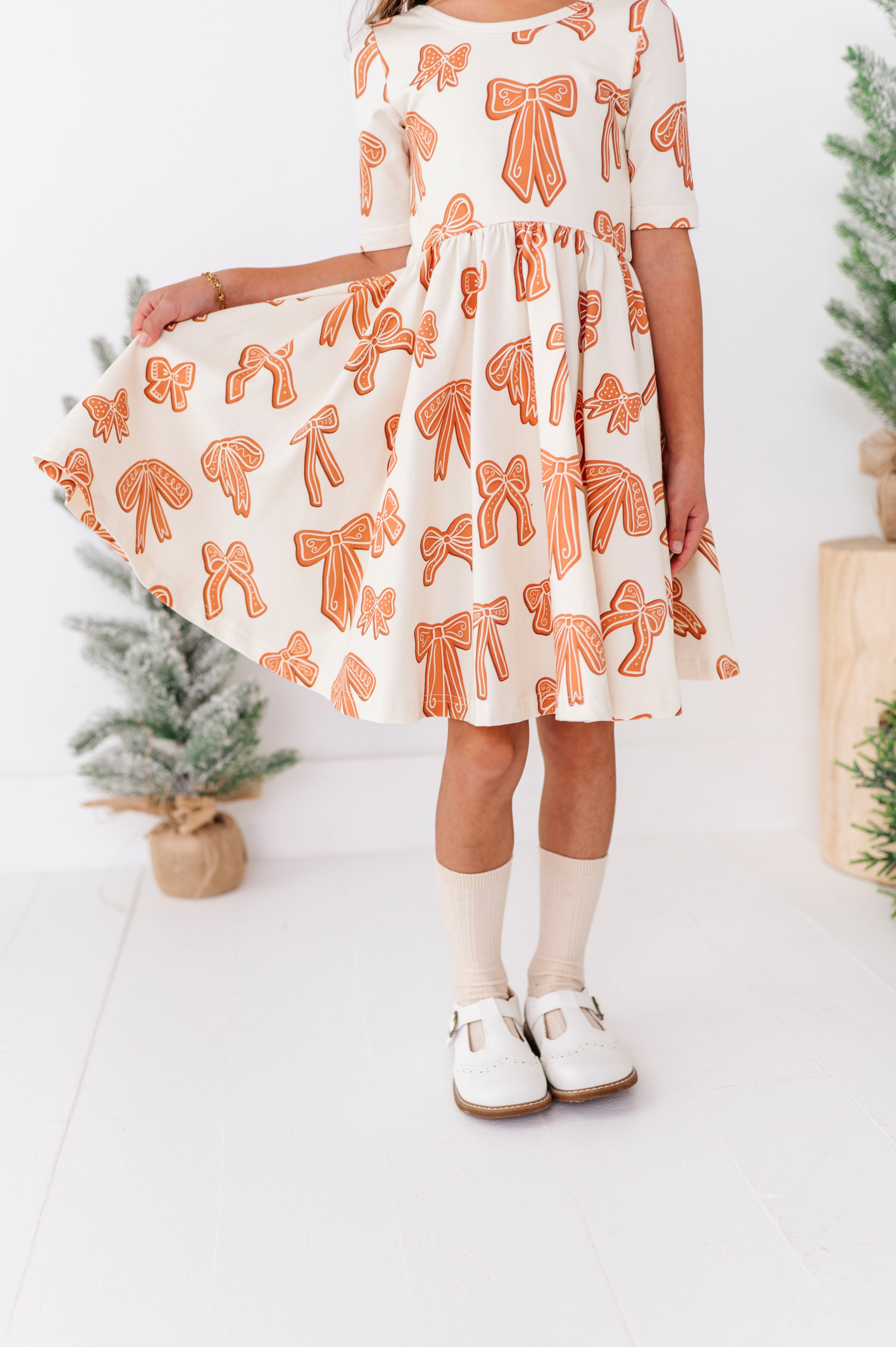 Gingerbread Bow Dress | Scoop Back Dress