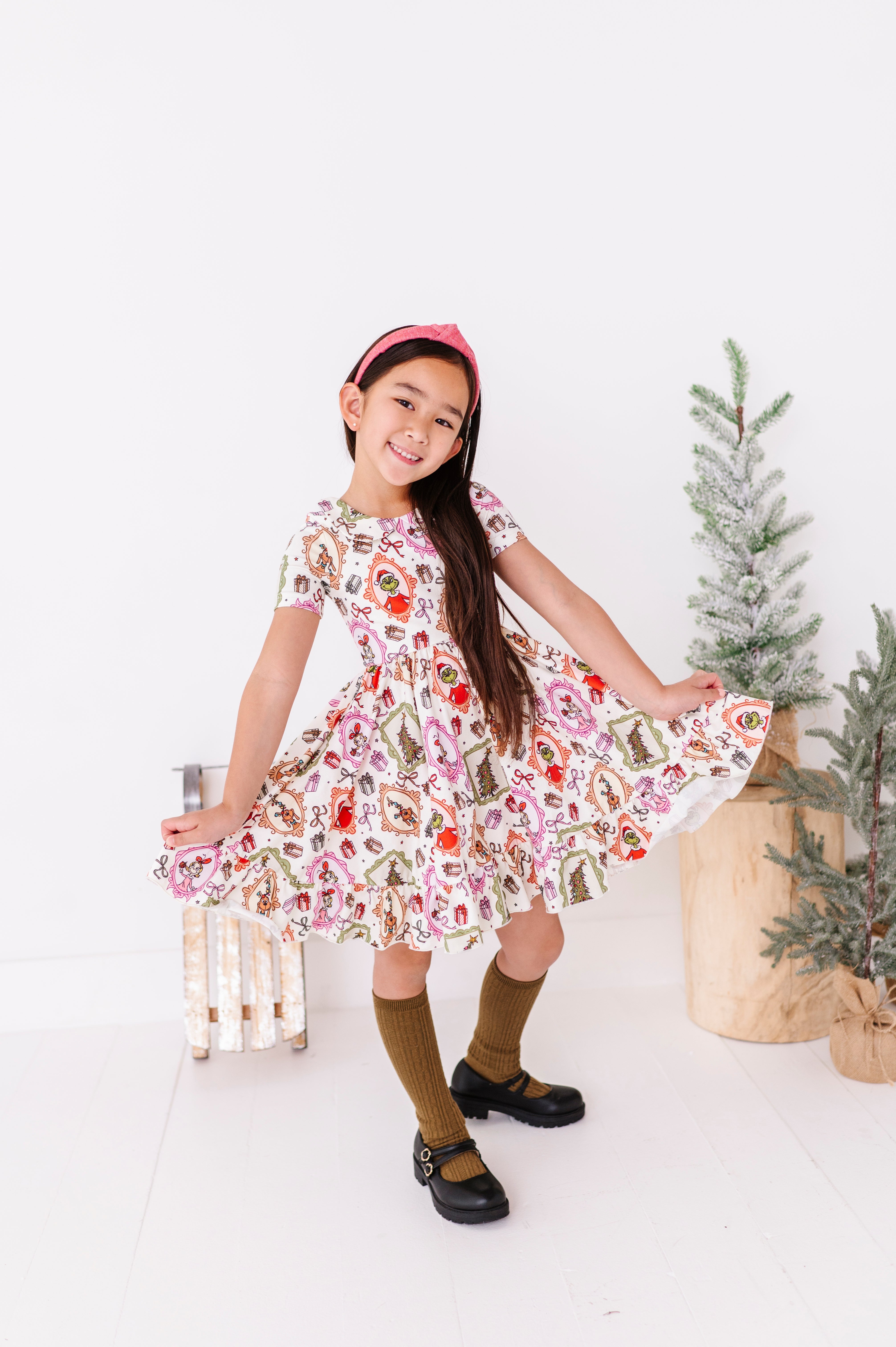 Framed Grinch | Collard Twirl Dress