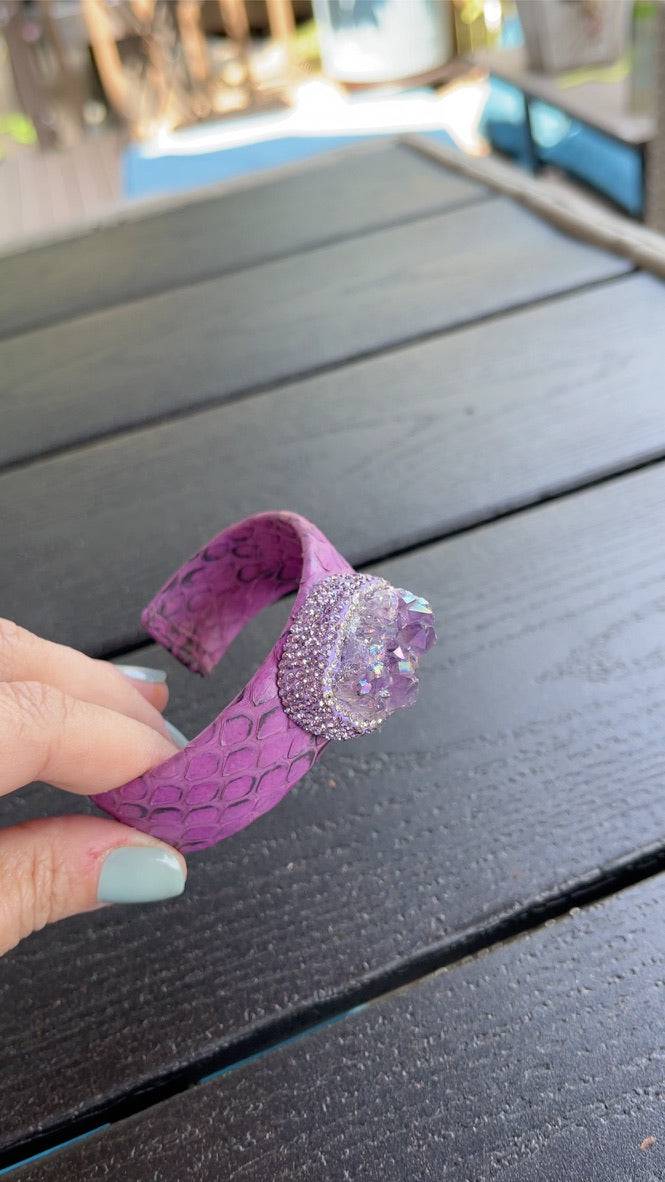 Luxury Lavender Amethyst Cuff Bracelet - Bexa Boutique