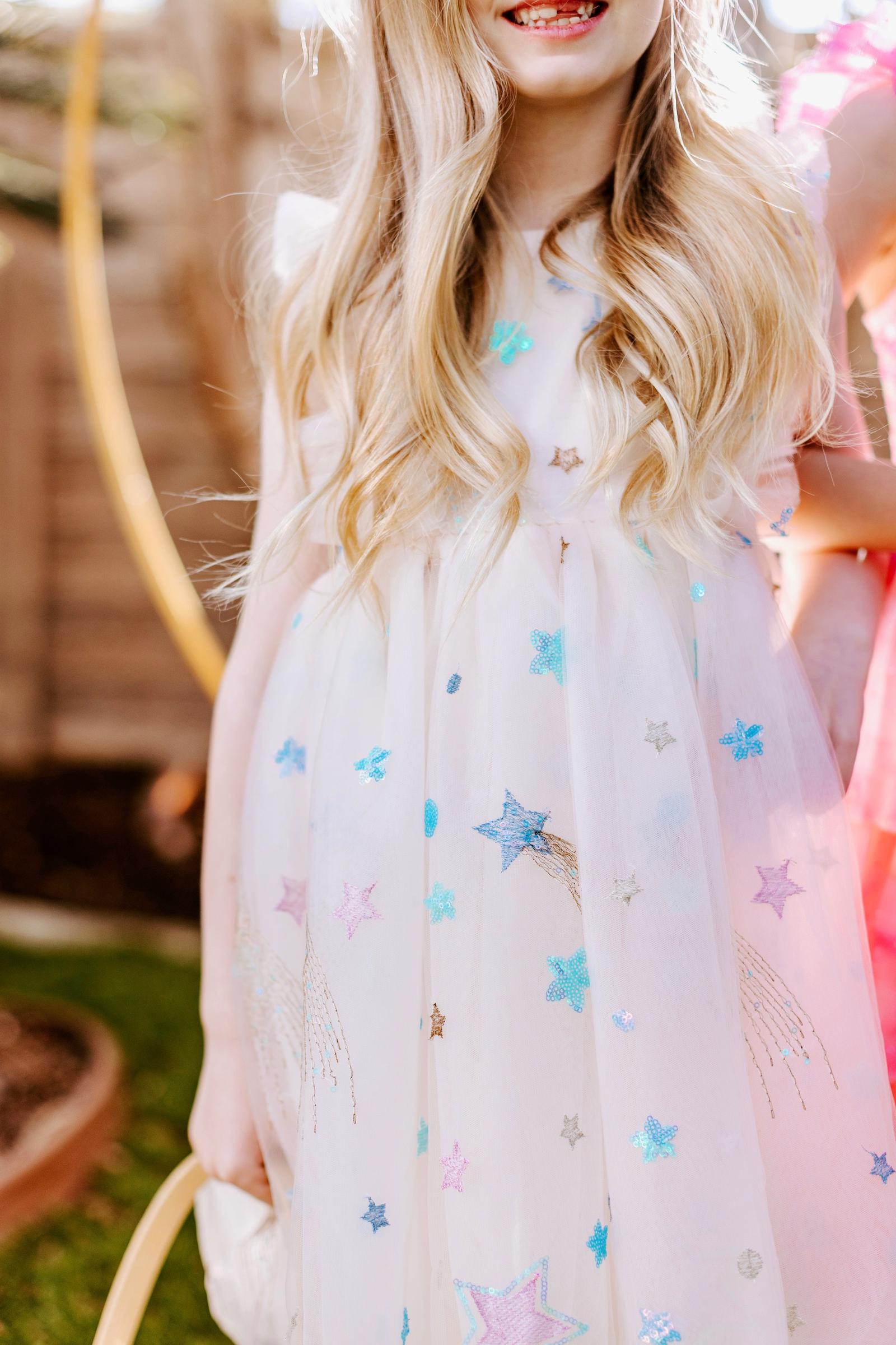 Cream Tulle Star Dress
