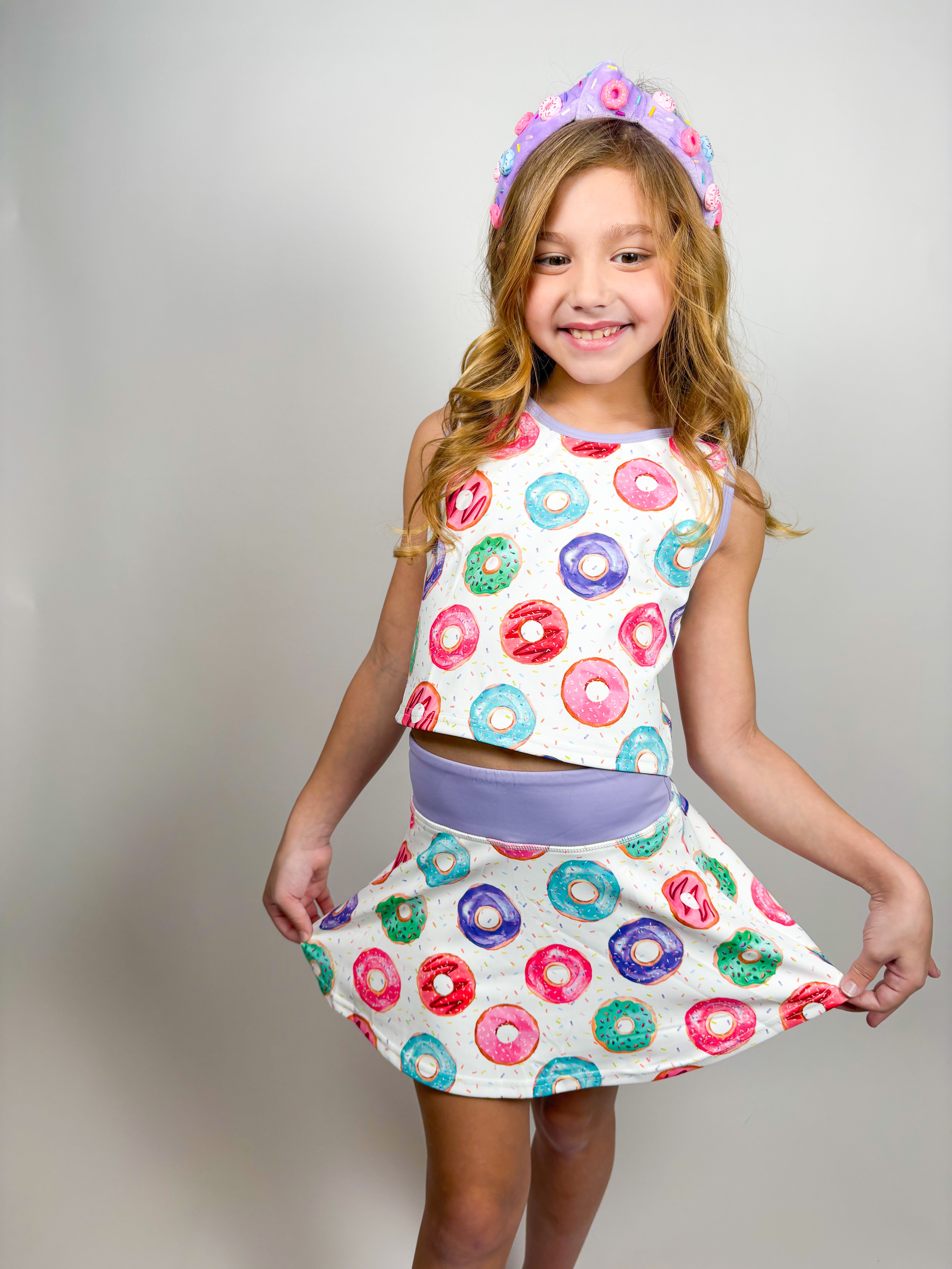 Donut Two-Piece Athletic Tank and Skort Set