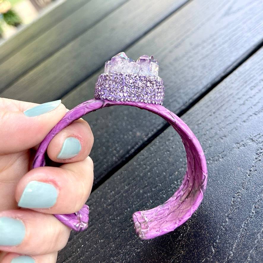 Luxury Lavender Amethyst Cuff Bracelet - Bexa Boutique