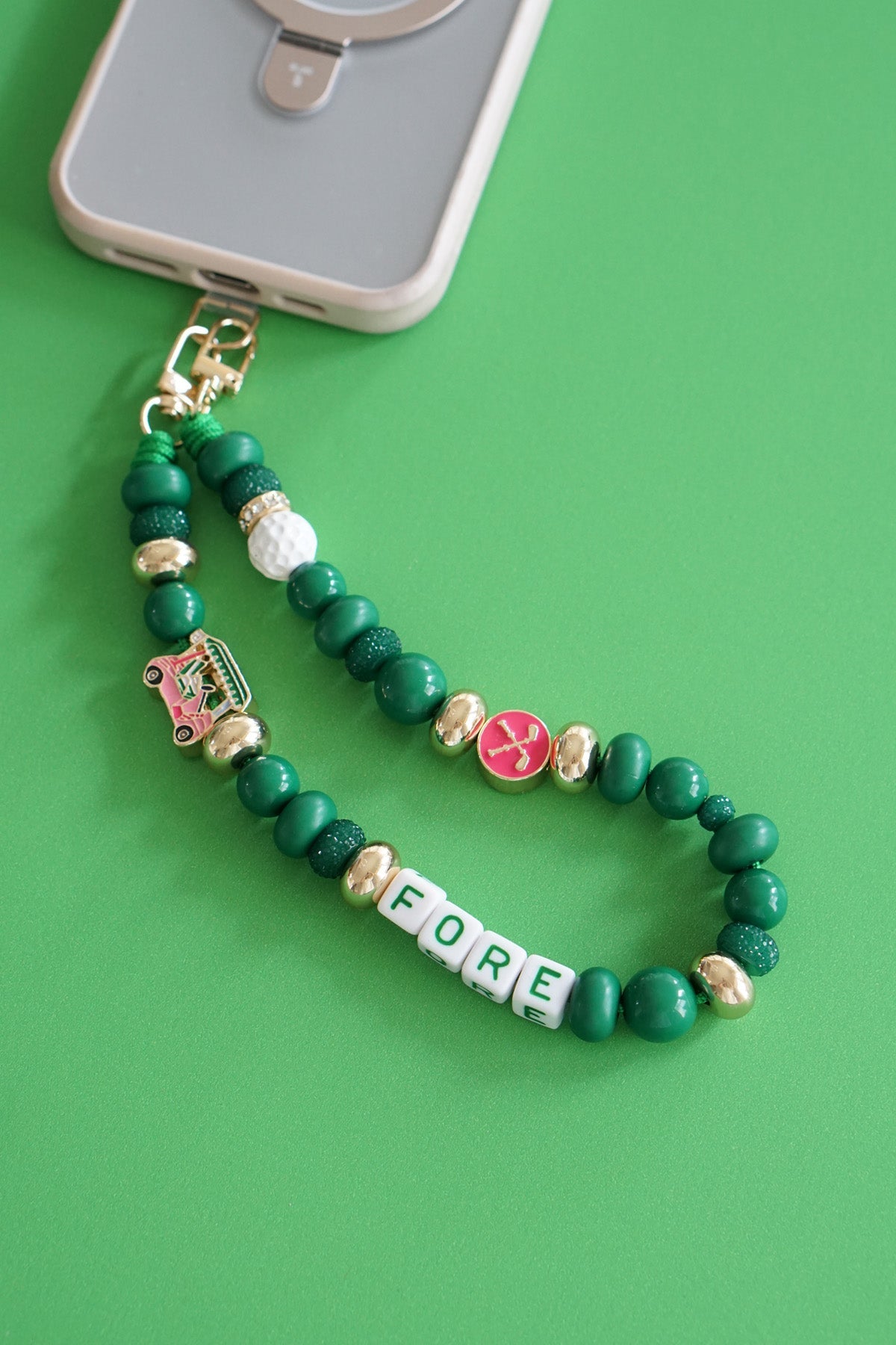 FORE Golf Beaded Wristlet in Green
