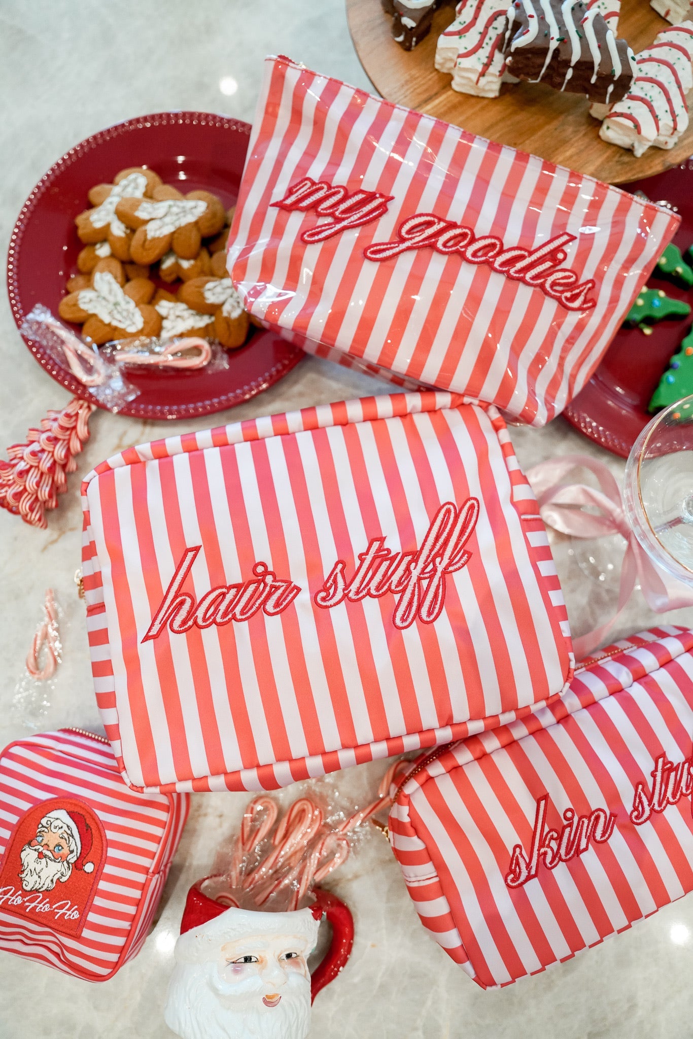 Hair Stuff - Pink & Red Stripes XL Bag