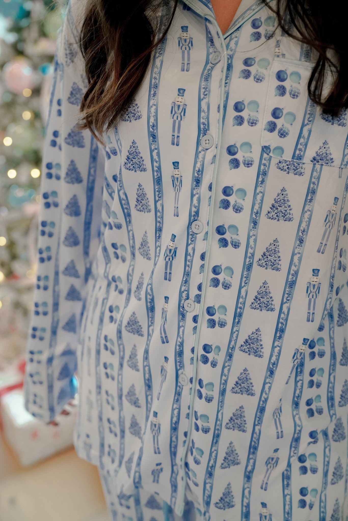 Blue Christmas - Long Pajama Set - Bexa Boutique