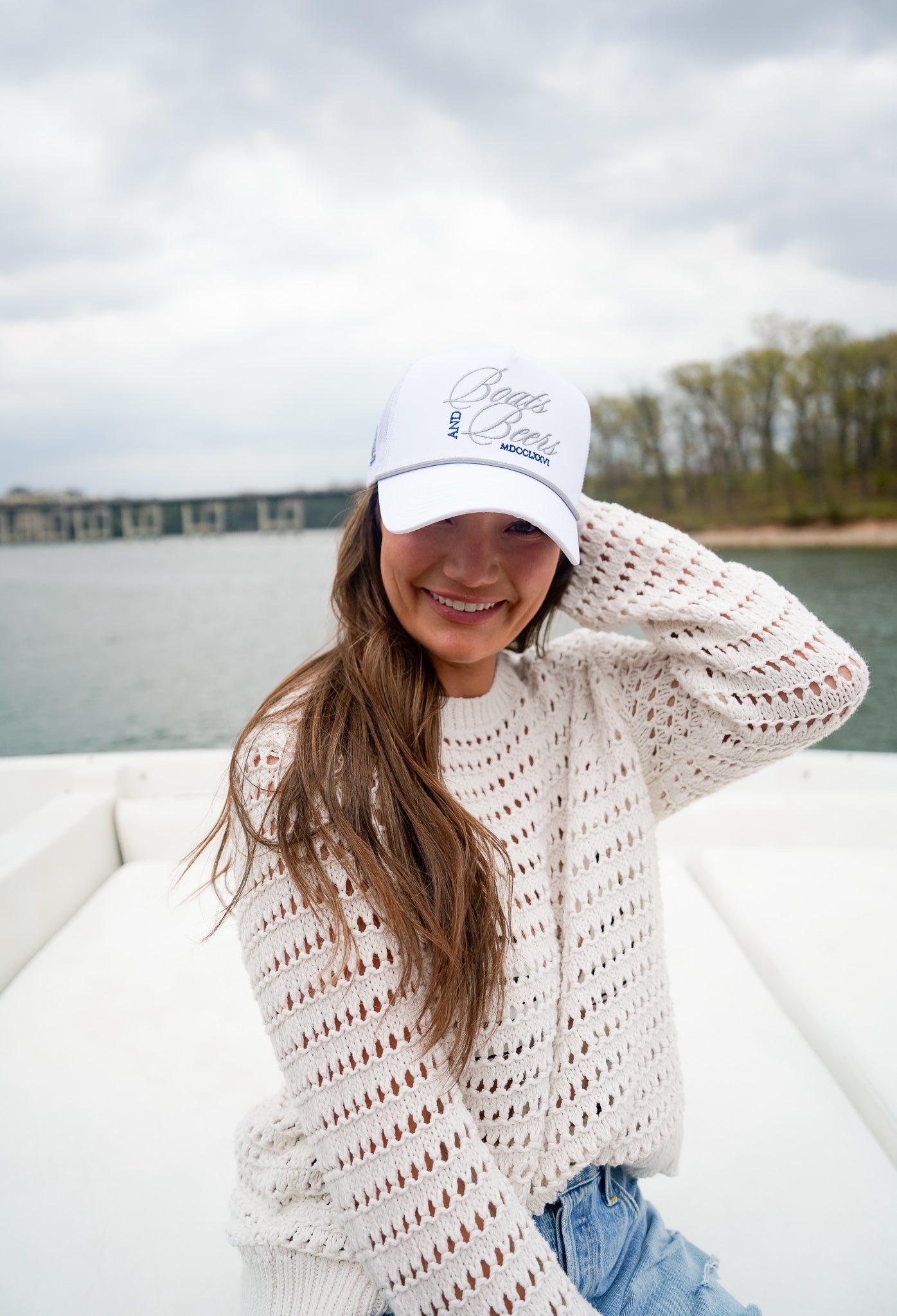Boats & Beers - White Vintage Trucker Hat - Bexa Boutique