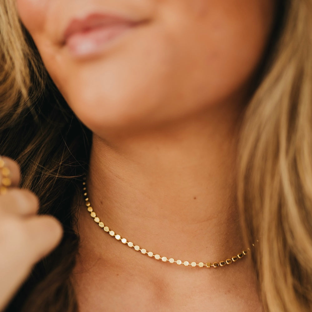 Dakota Disc Chain Necklace - WATERPROOF - Gold - Bexa Boutique
