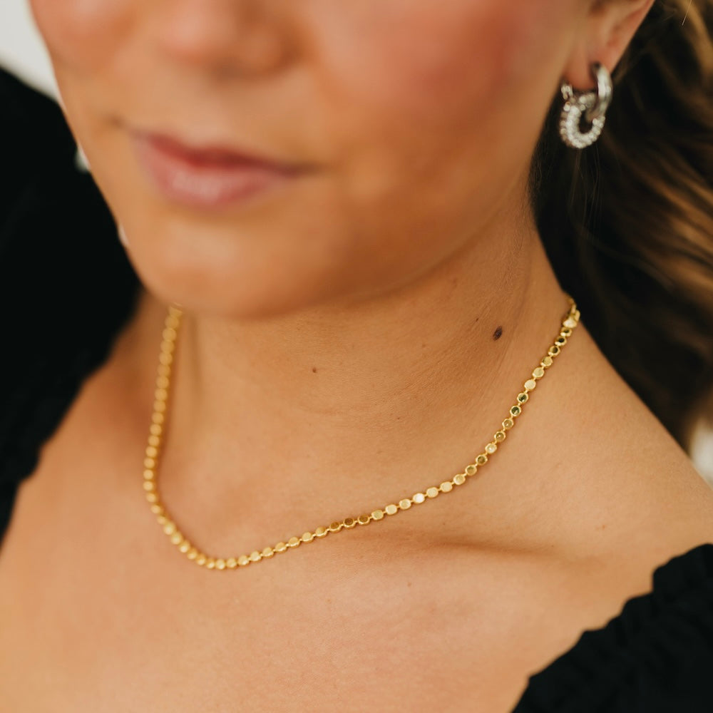 Dakota Disc Chain Necklace - WATERPROOF - Gold - Bexa Boutique