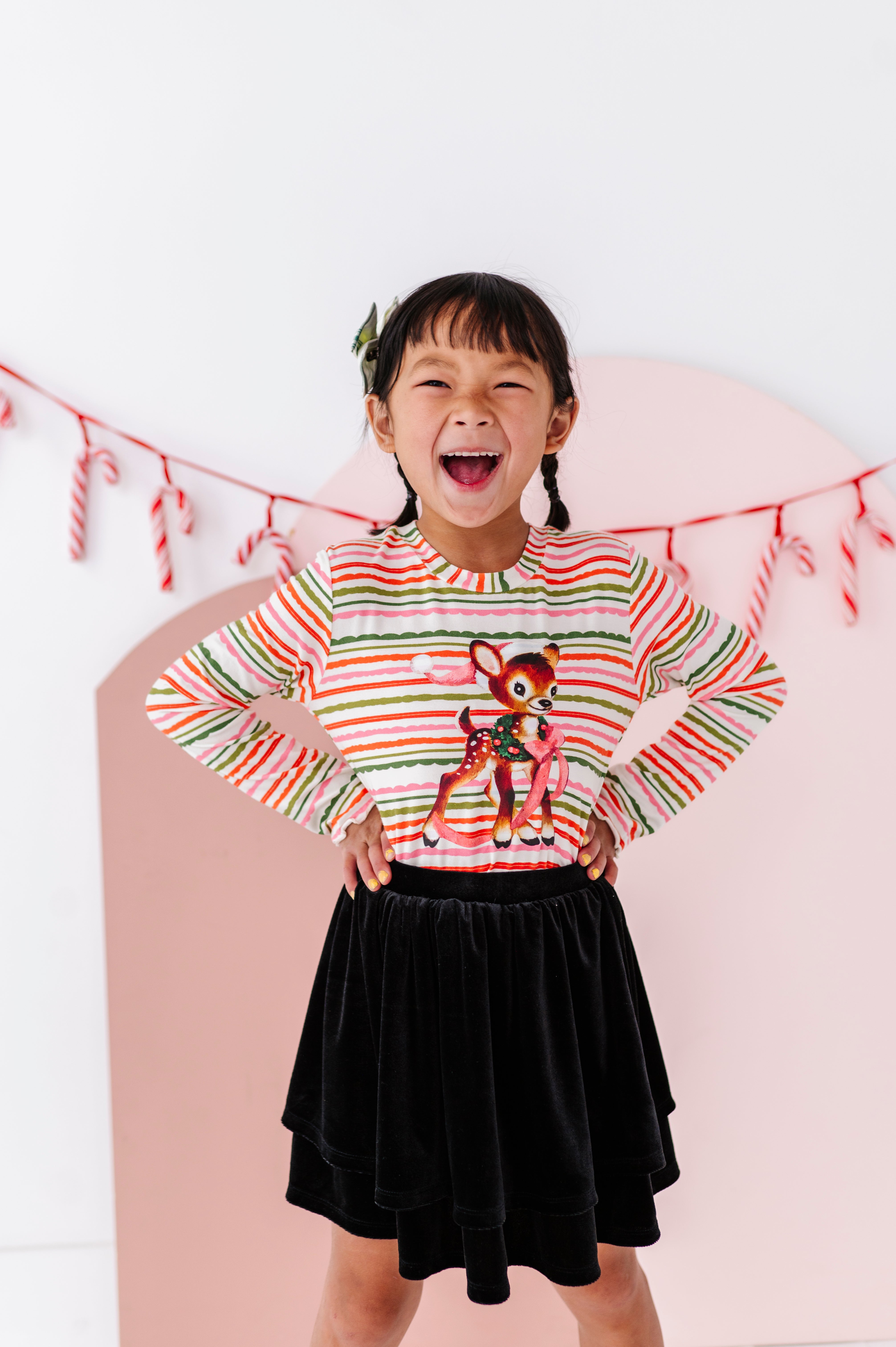 Vintage Reindeer Top| Bamboo Long Sleeve