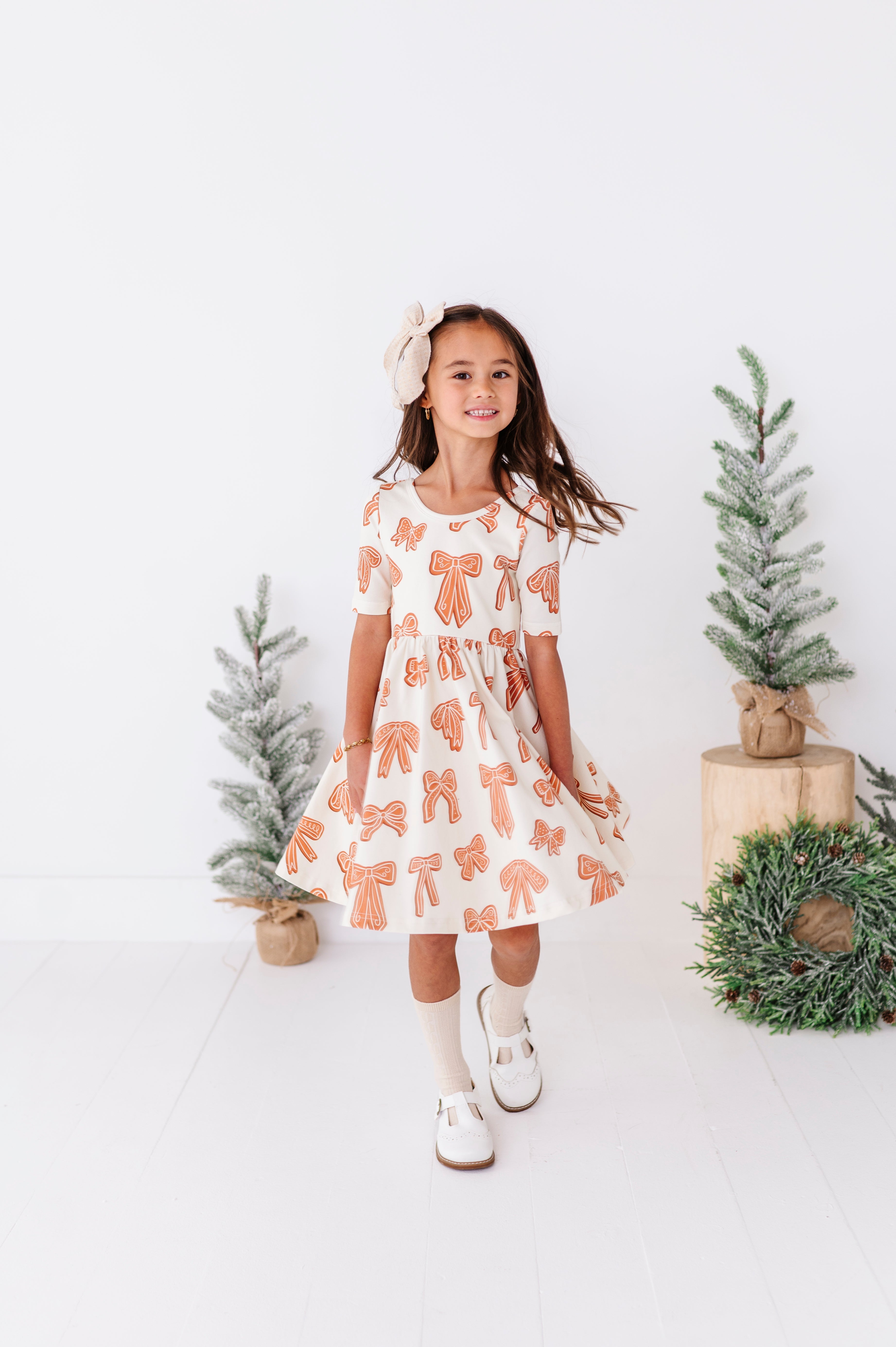 Gingerbread Bow Dress | Scoop Back Dress