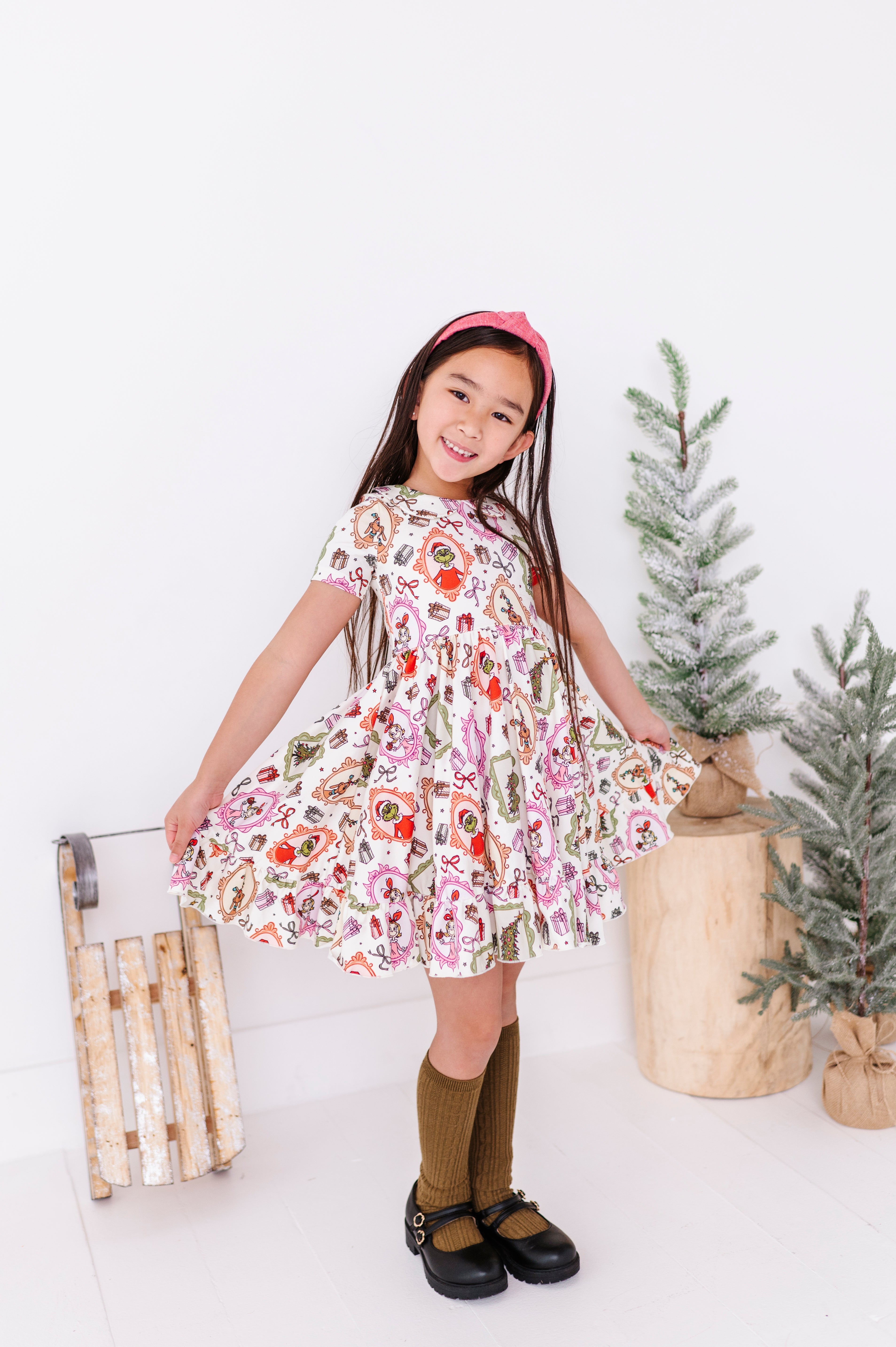 Framed Grinch | Collard Twirl Dress