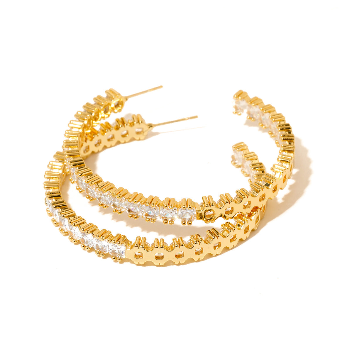Bold and Beautiful Diamond Hoop Earrings - WATERPROOF - Bexa Boutique