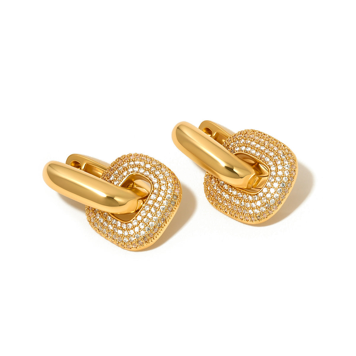 Drop Diamond Square Huggie Hoops - WATERPROOF - Bexa Boutique