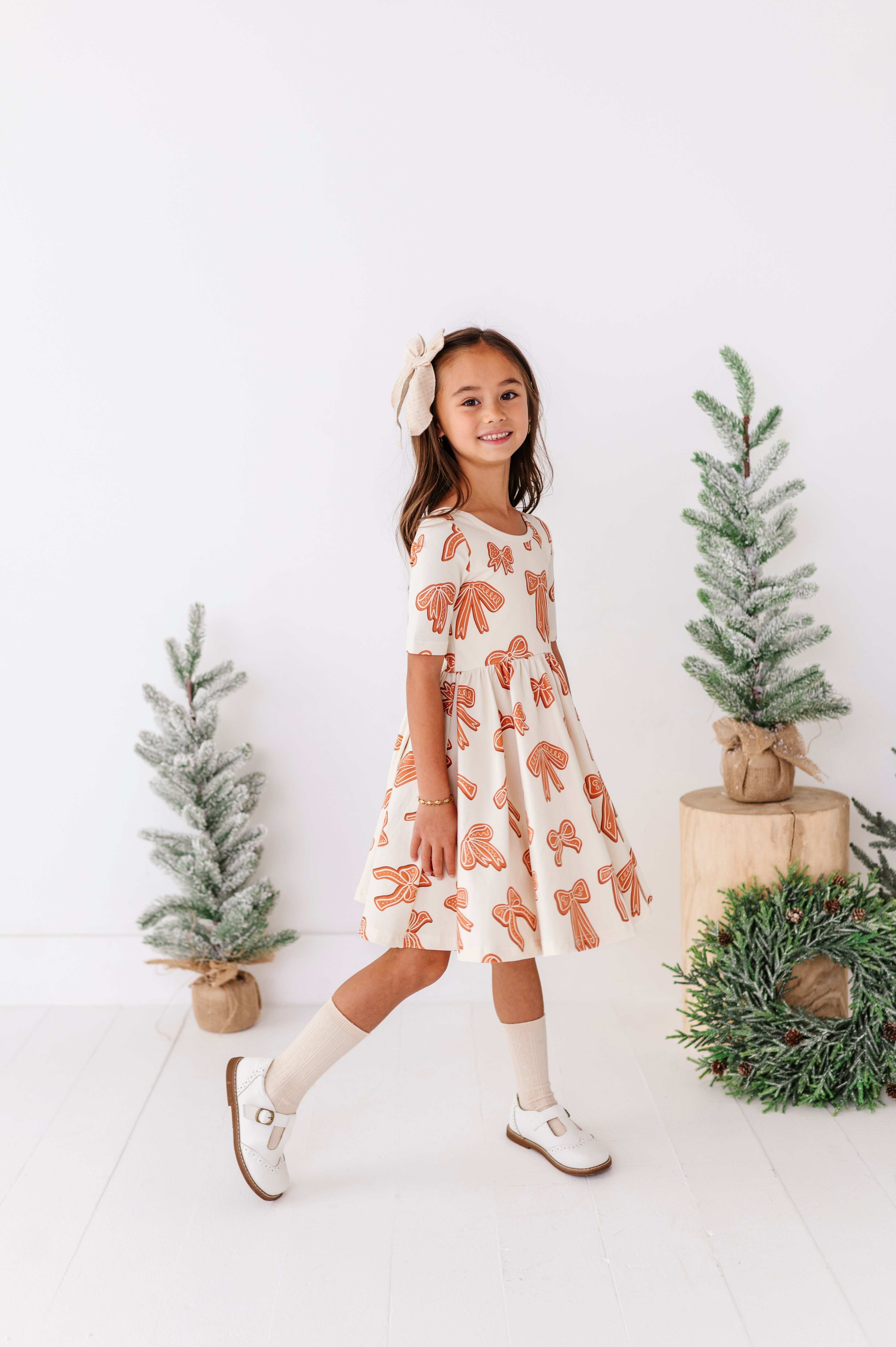 Gingerbread Bow Dress | Scoop Back Dress