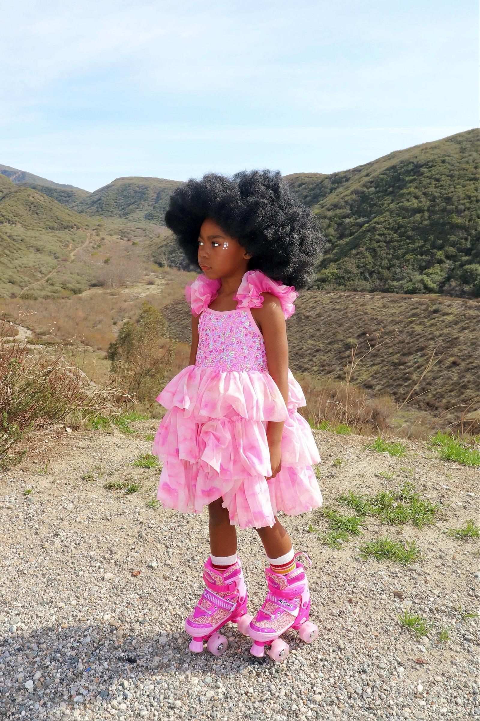 Ombre Pink Sparkle Tulle Dress