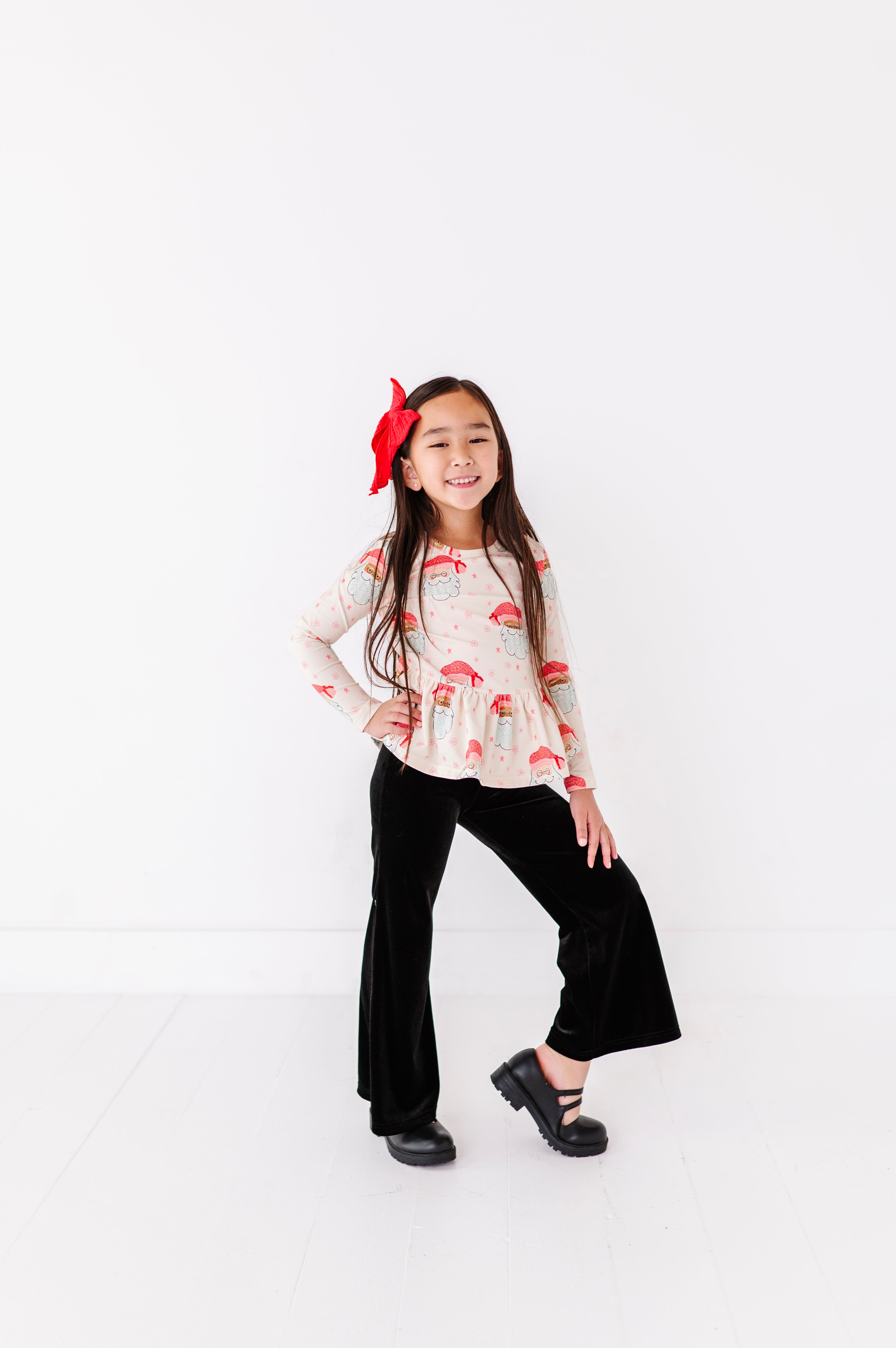 Pink Santas Top | PEPLUM