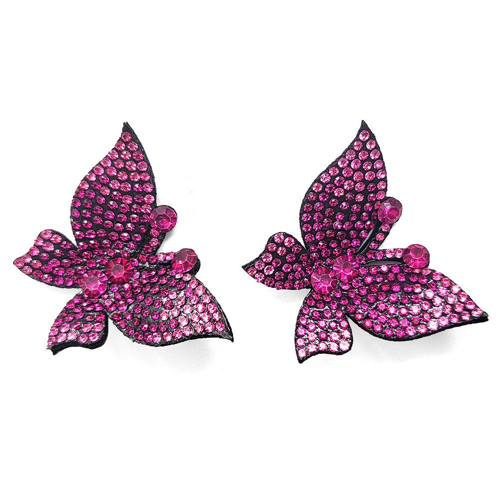 Bling Studded Butterfly Earrings