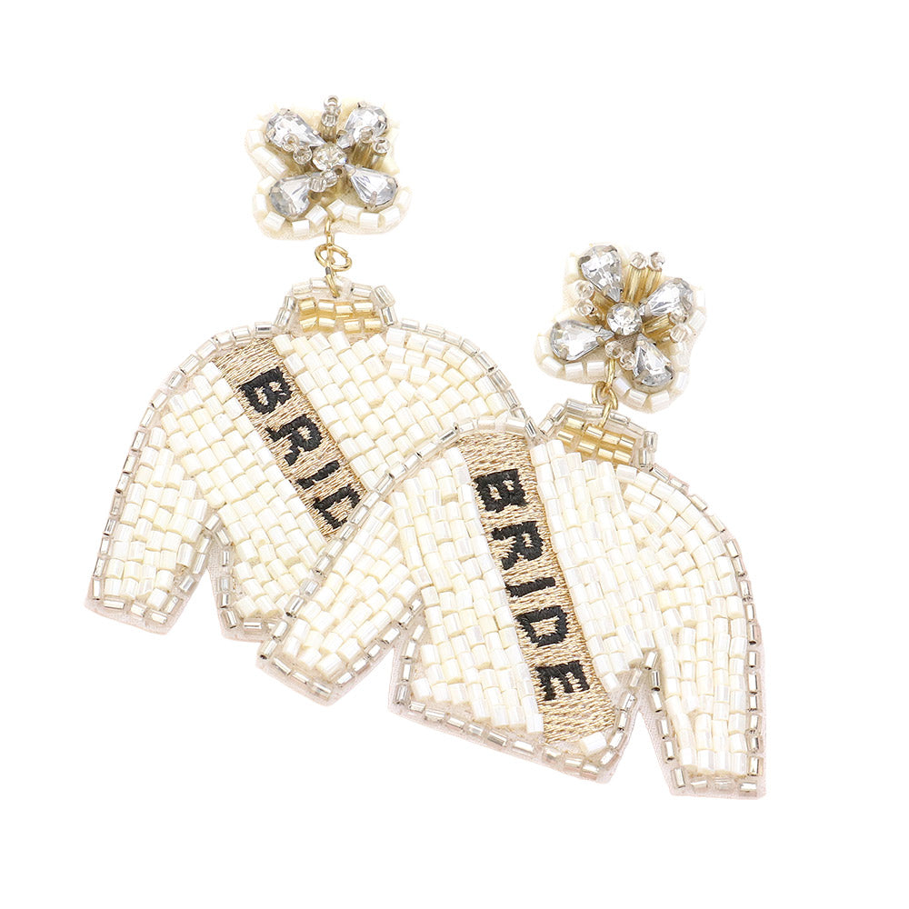 BRIDE Beaded Jersey Earrings