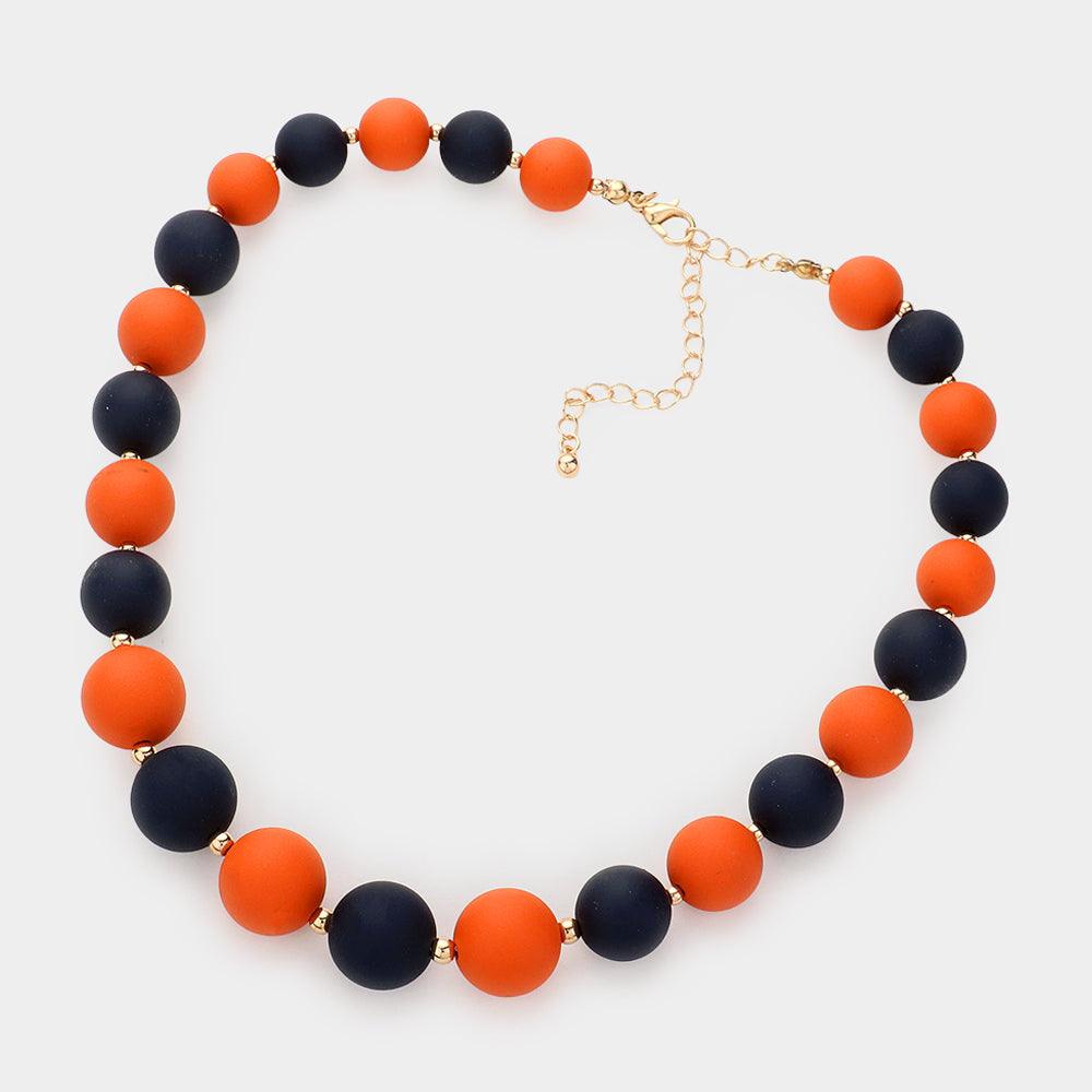 Game Day Round Beaded Necklace