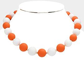 Game Day Round Beaded Necklace