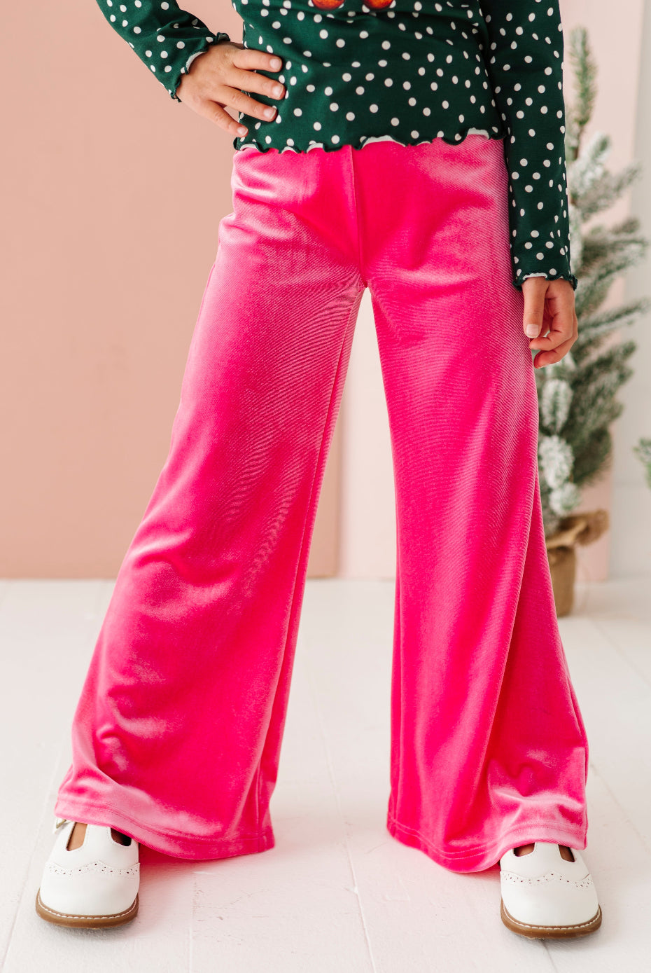 Hot Pink Velvet Pants | Wide-Leg Pants