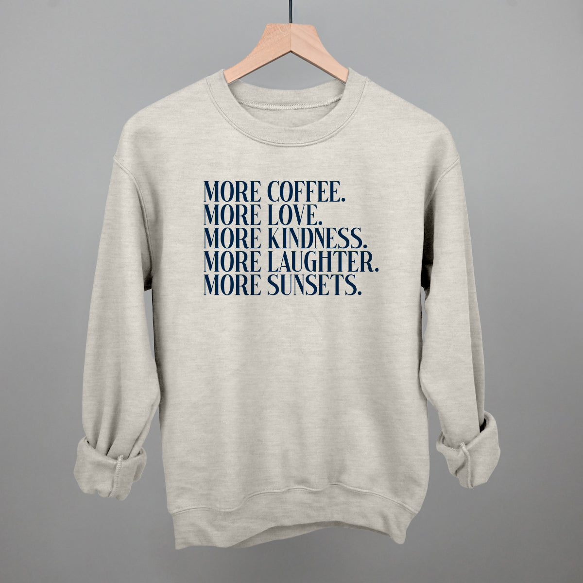 More Coffee More Love - Oversized Boxy Crew, Nantucket Breeze - Bexa Boutique