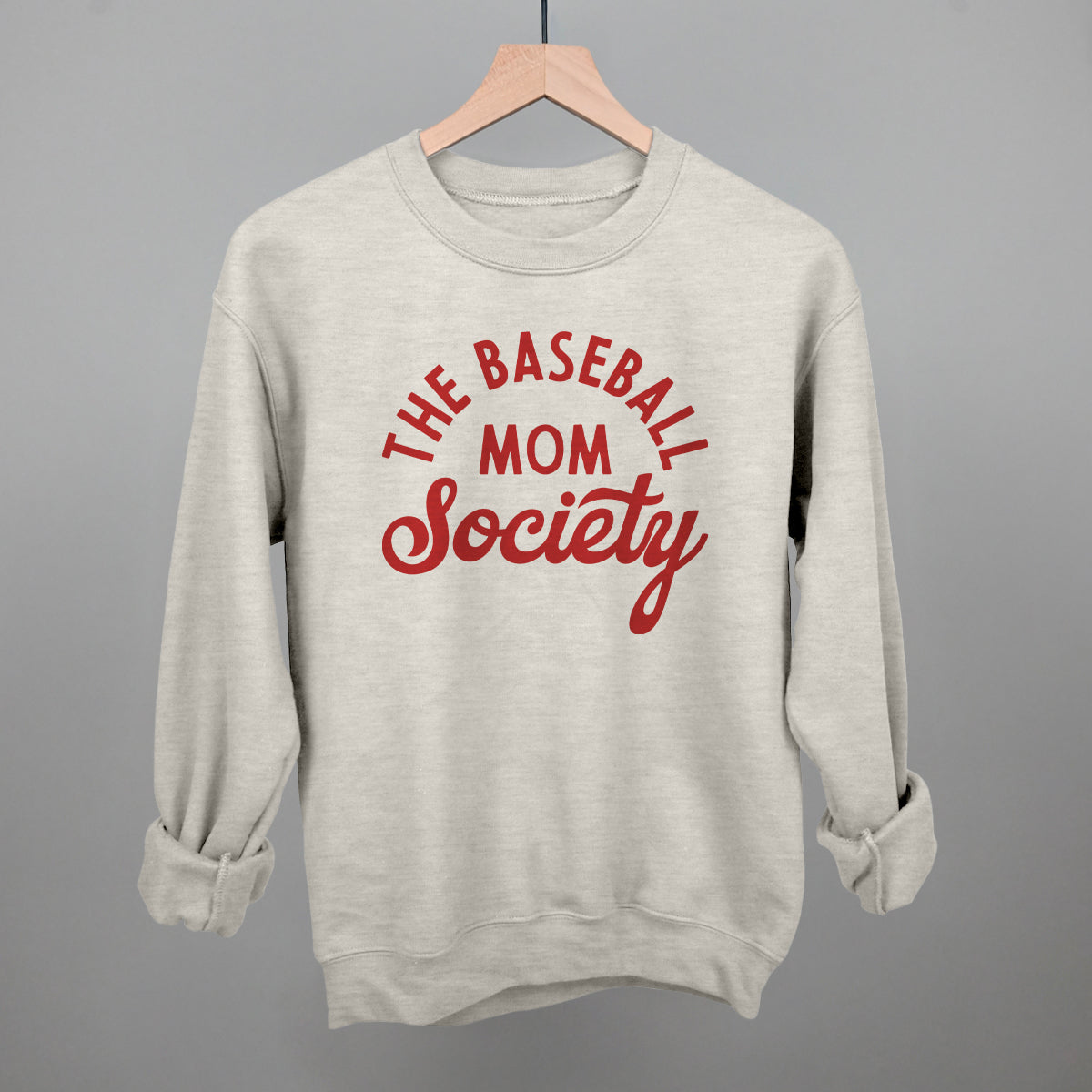 The Baseball Mom Society - Oversized Boxy Crew, Bone - Bexa Boutique