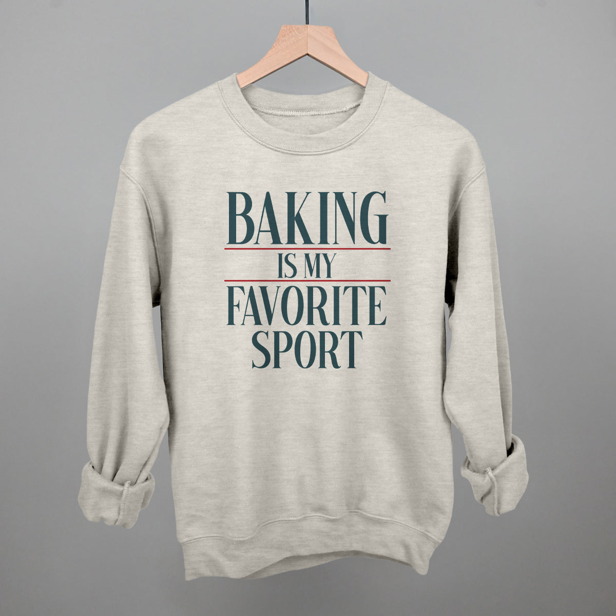 Baking Is My Favorite Sport - Oversized Corded Crew, Moonbeam - Bexa Boutique