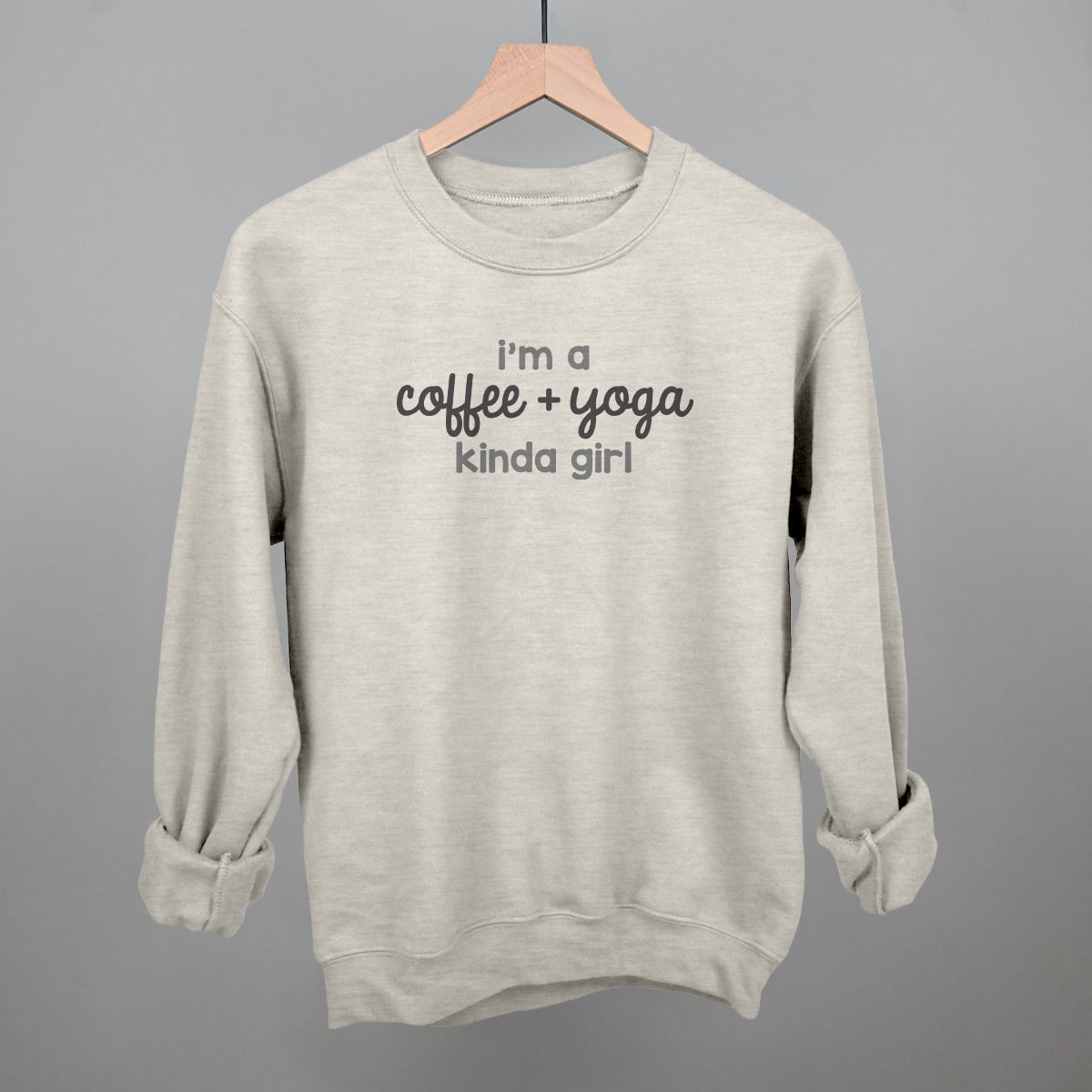 I'm A Coffee + Yoga Kinda Girl - Comfort Colors Tee, Chambray - Bexa Boutique
