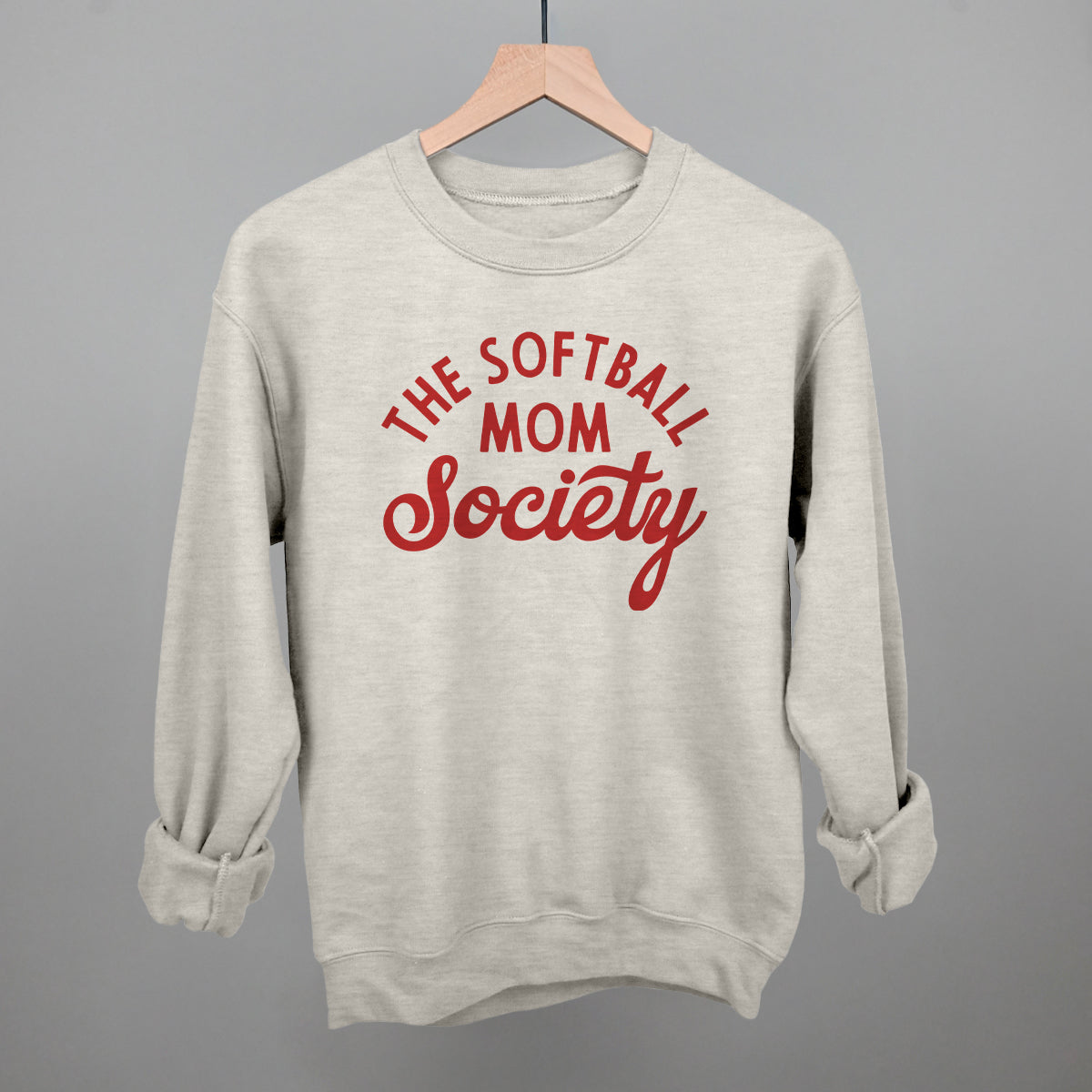 The Softball Mom Society - Sweatshirt, Oatmeal - Bexa Boutique