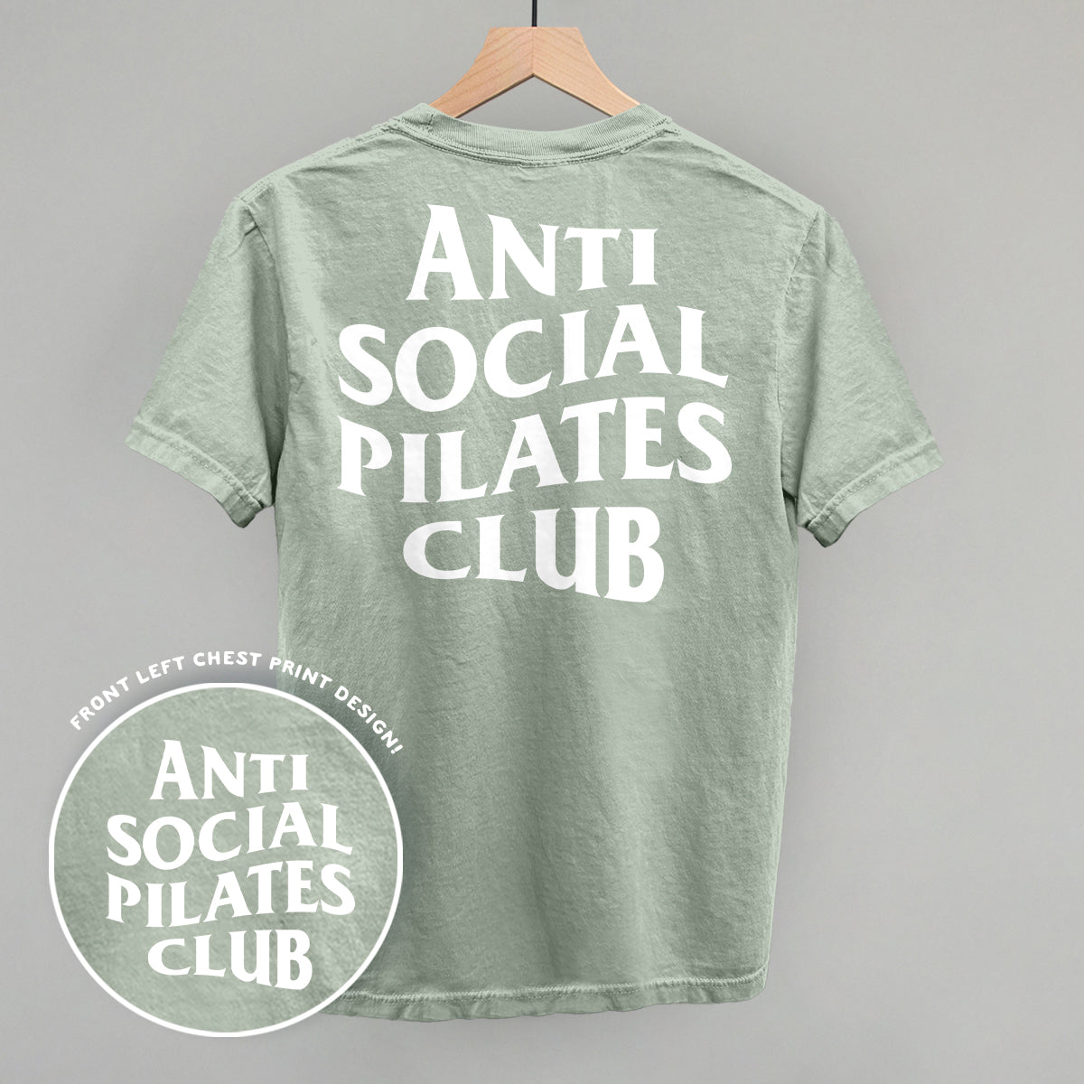 Anti Social Pilates Club (White) (Back Print) - Comfort Colors Tee, Blossom - Bexa Boutique